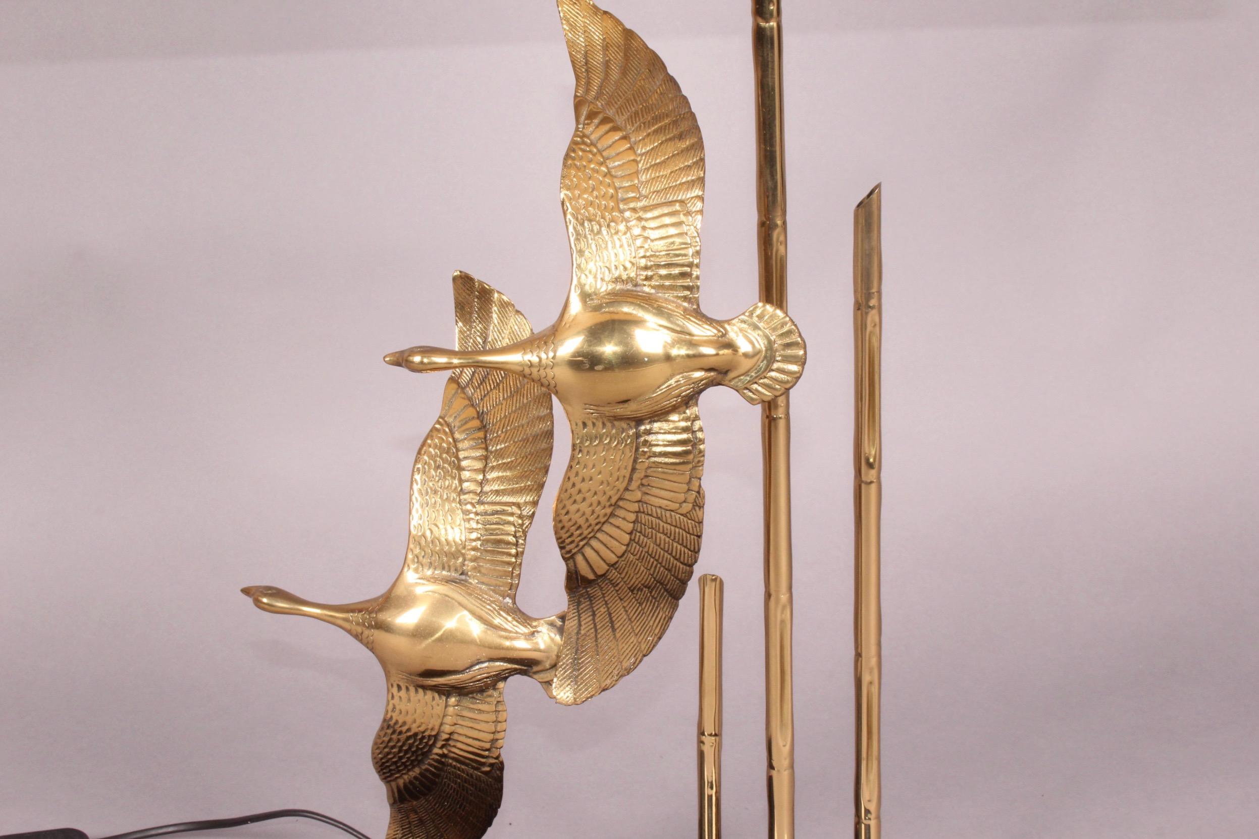 Late 20th Century Brass Bird Table Lamp