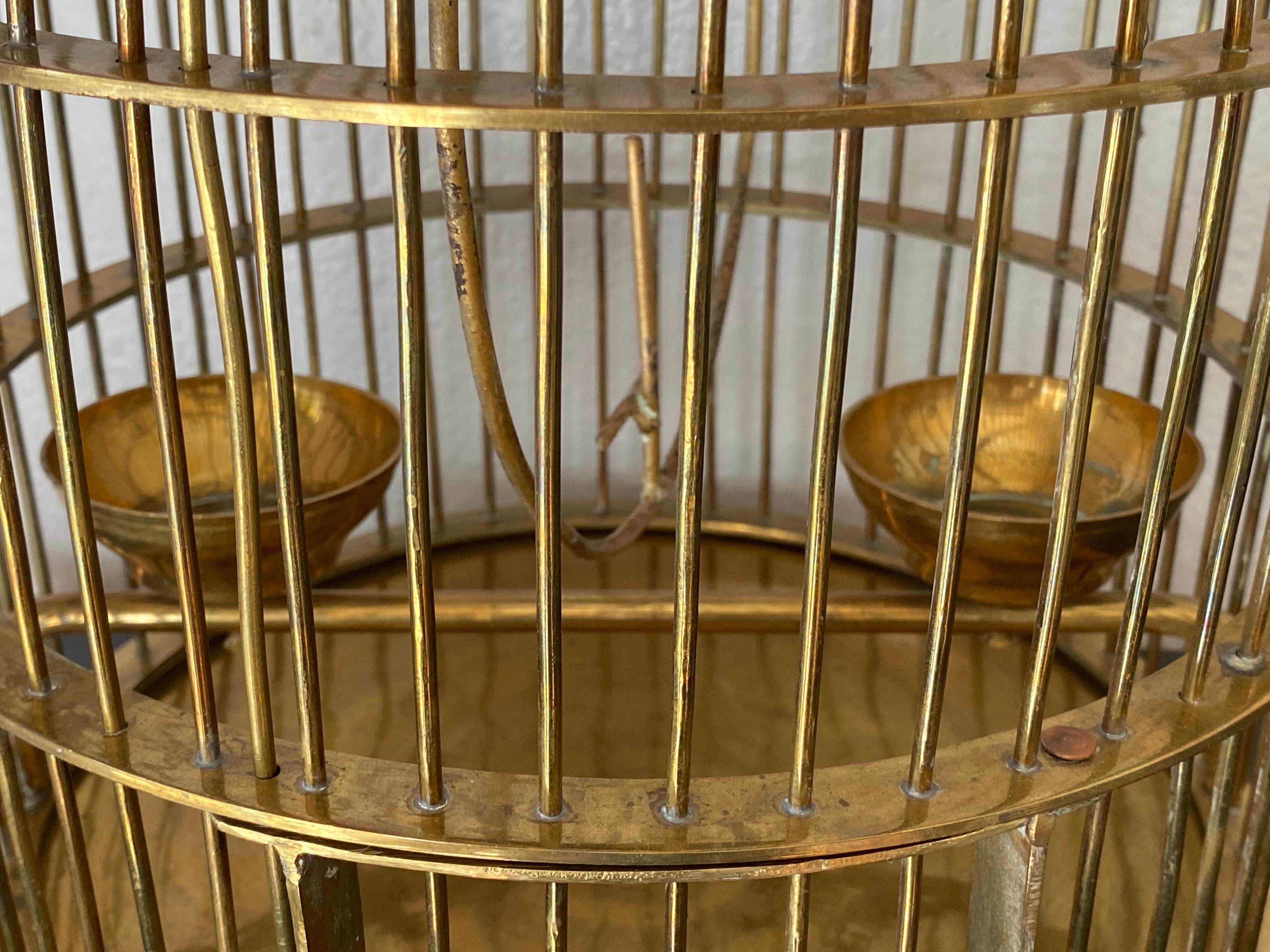 vintage brass bird cage