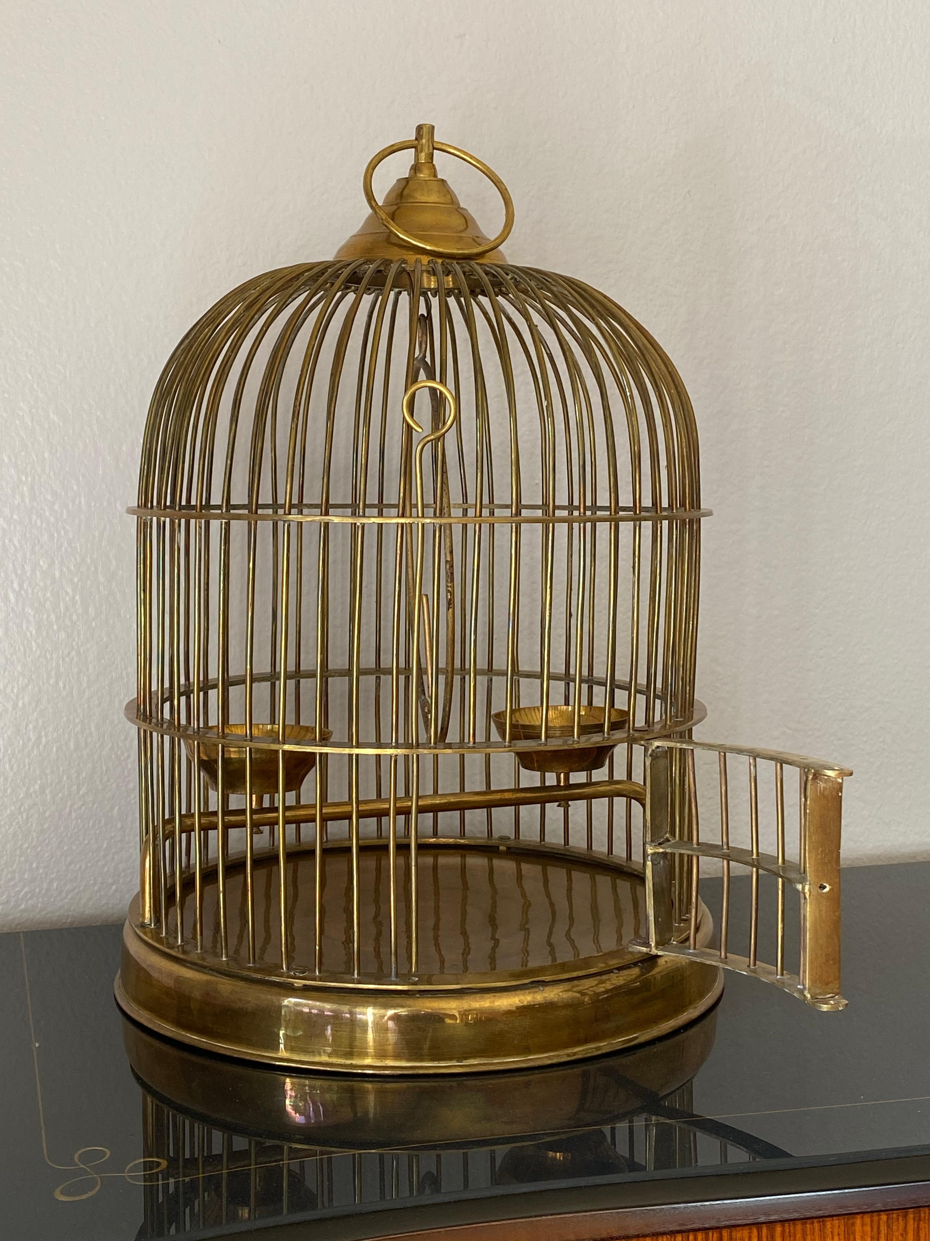 antique brass bird cage
