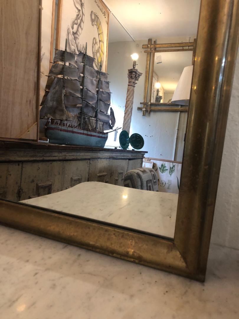 19th Century Brass Bistro Mirror