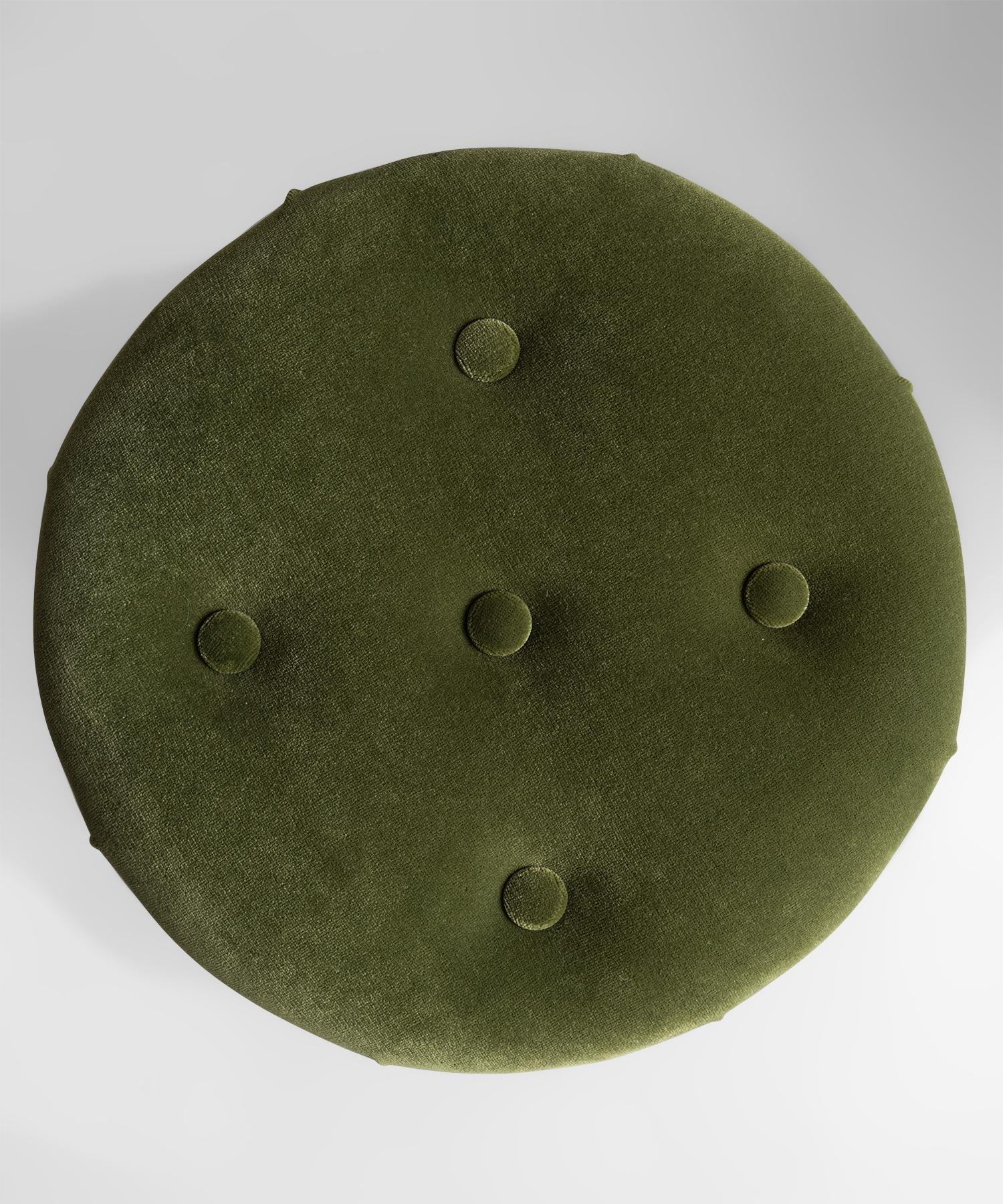 Brass Bistro Stools in 100% Mohair Velvet 2