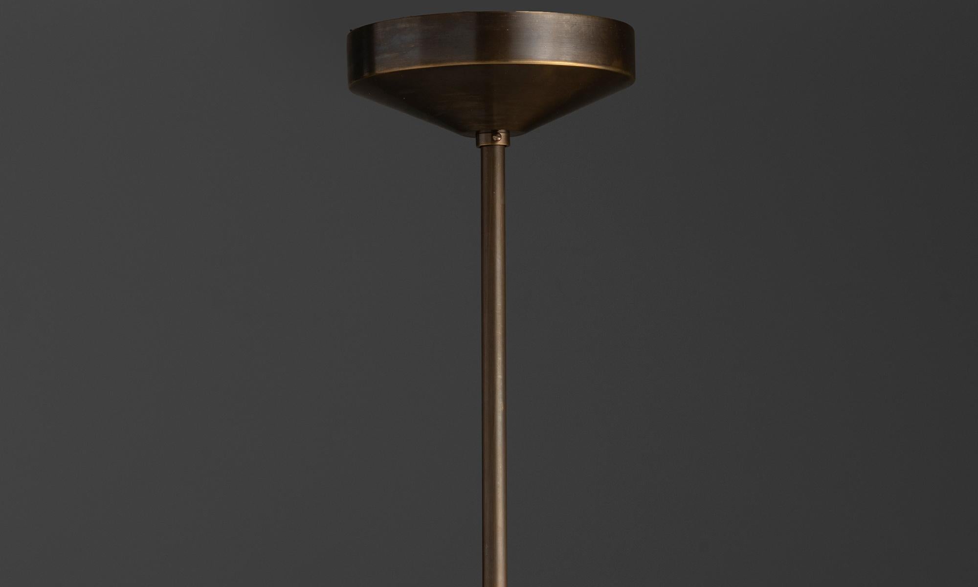 Brass / Black Chandelier, Italy circa 1950 In Good Condition For Sale In Culver City, CA