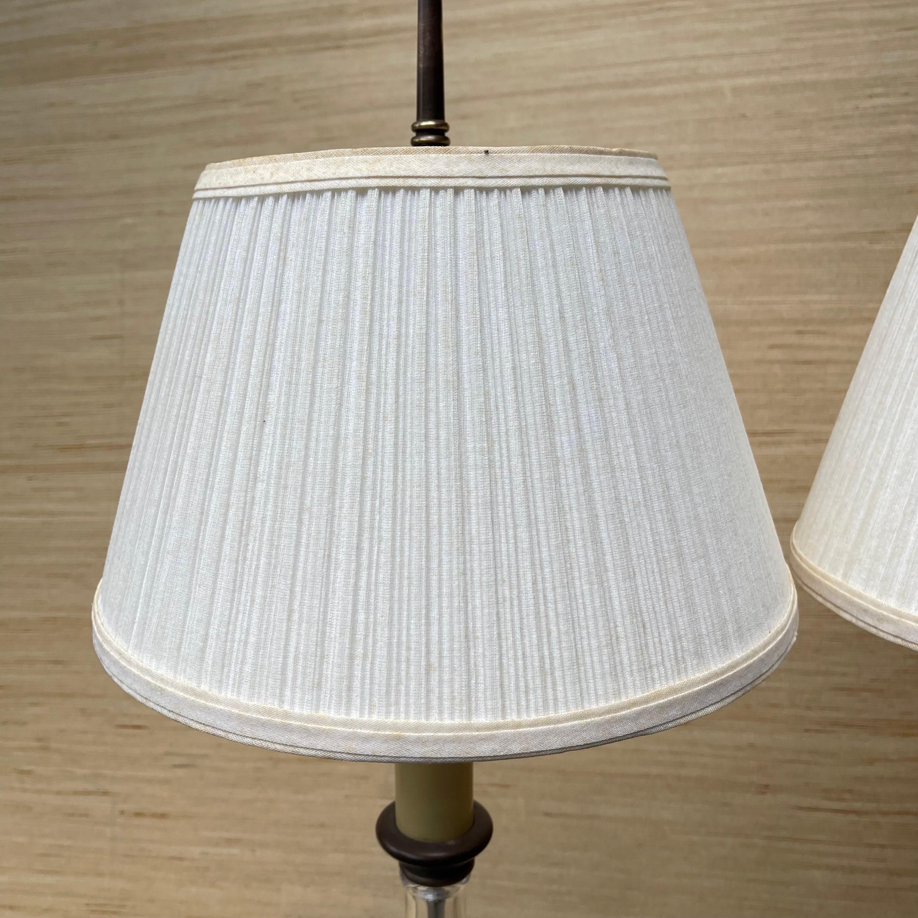 Brass, Blown Glass Faux Bamboo Table Lamps by Chapman, a Pair For Sale 6