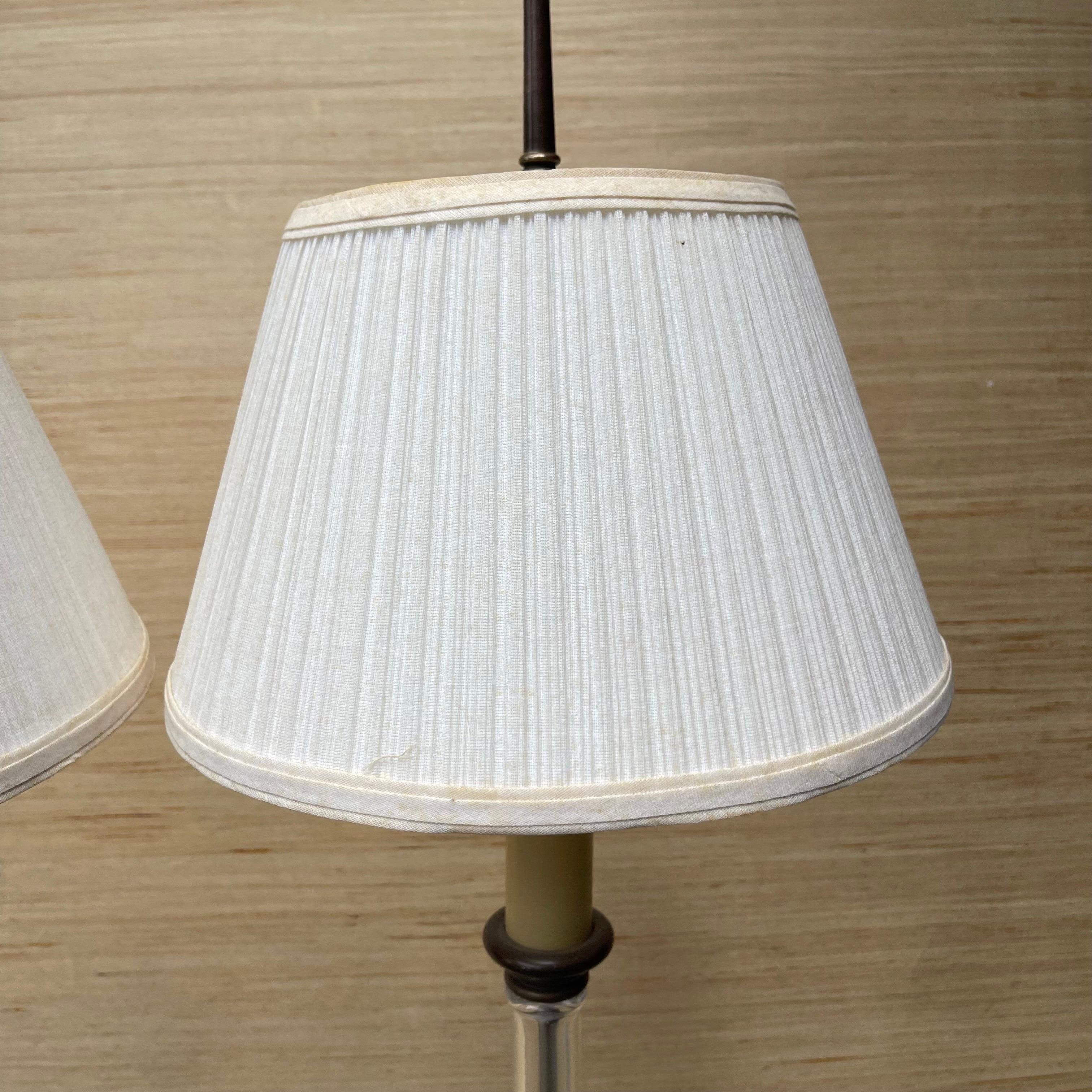 Brass, Blown Glass Faux Bamboo Table Lamps by Chapman, a Pair For Sale 7
