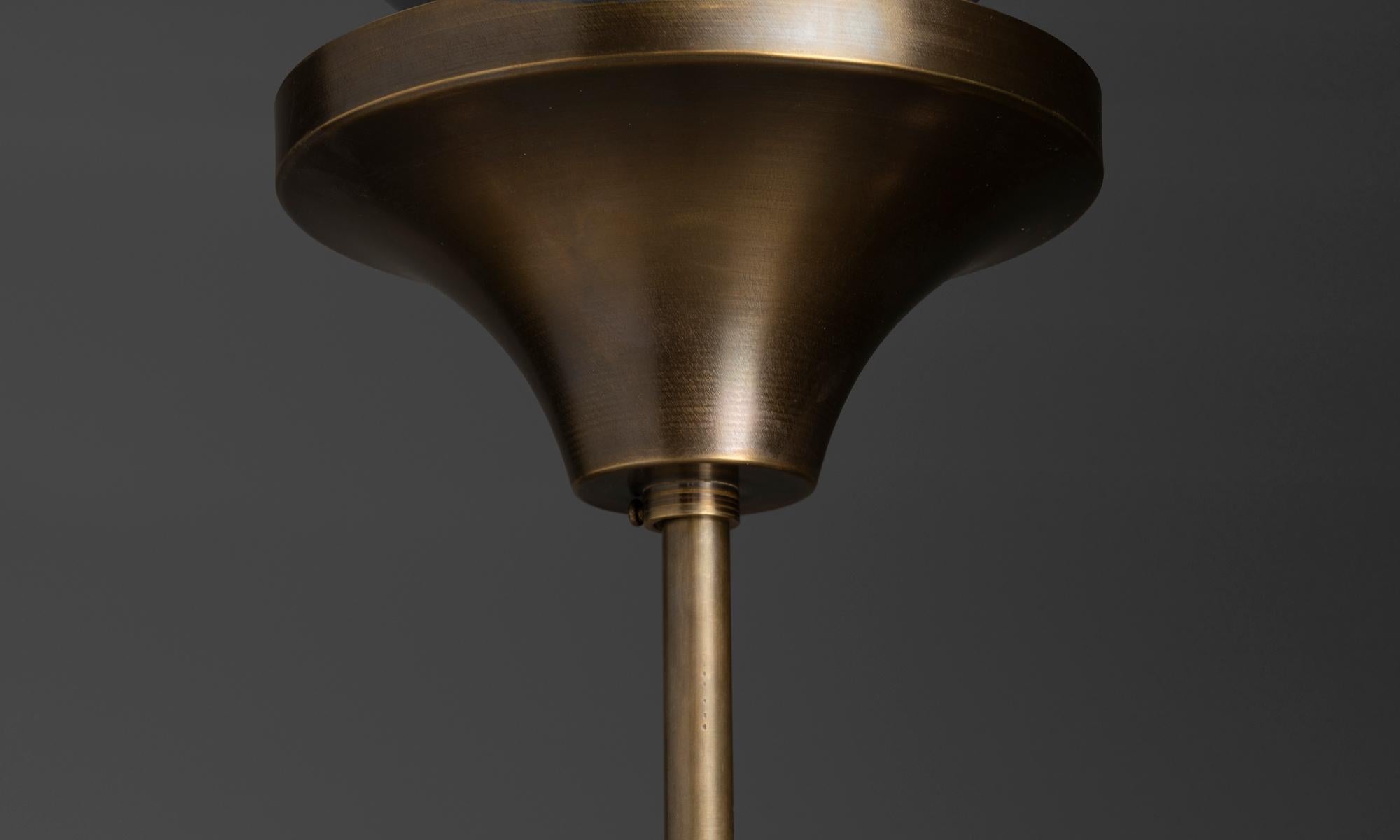 Brass & Blue Metal Chandelier Made in Italy 2