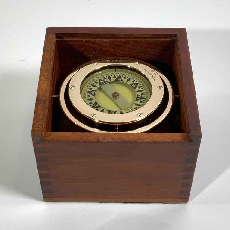 Brass Boat Compass by Star of Boston at 1stDibs