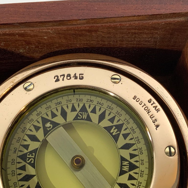 Brass Boat Compass by Star of Boston at 1stDibs