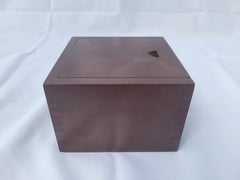 Compás de barco de latón en caja de madera barnizada