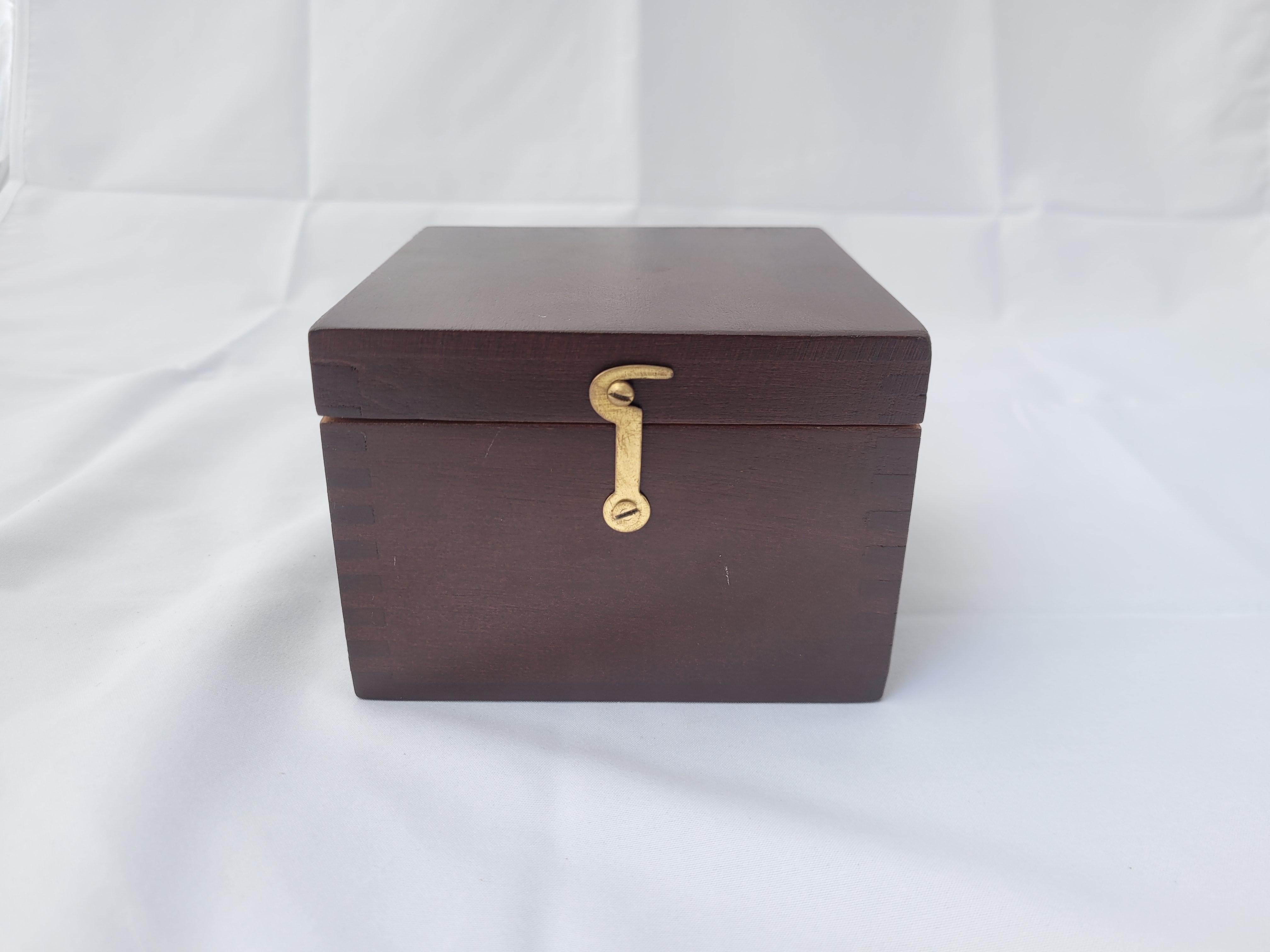 North American Brass Boat Compass in Varnished Wood Box