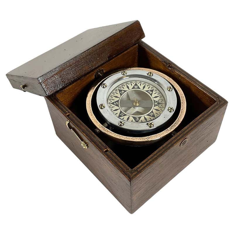 Beautiful Compasses Mahogany Box, 1858 at 1stDibs