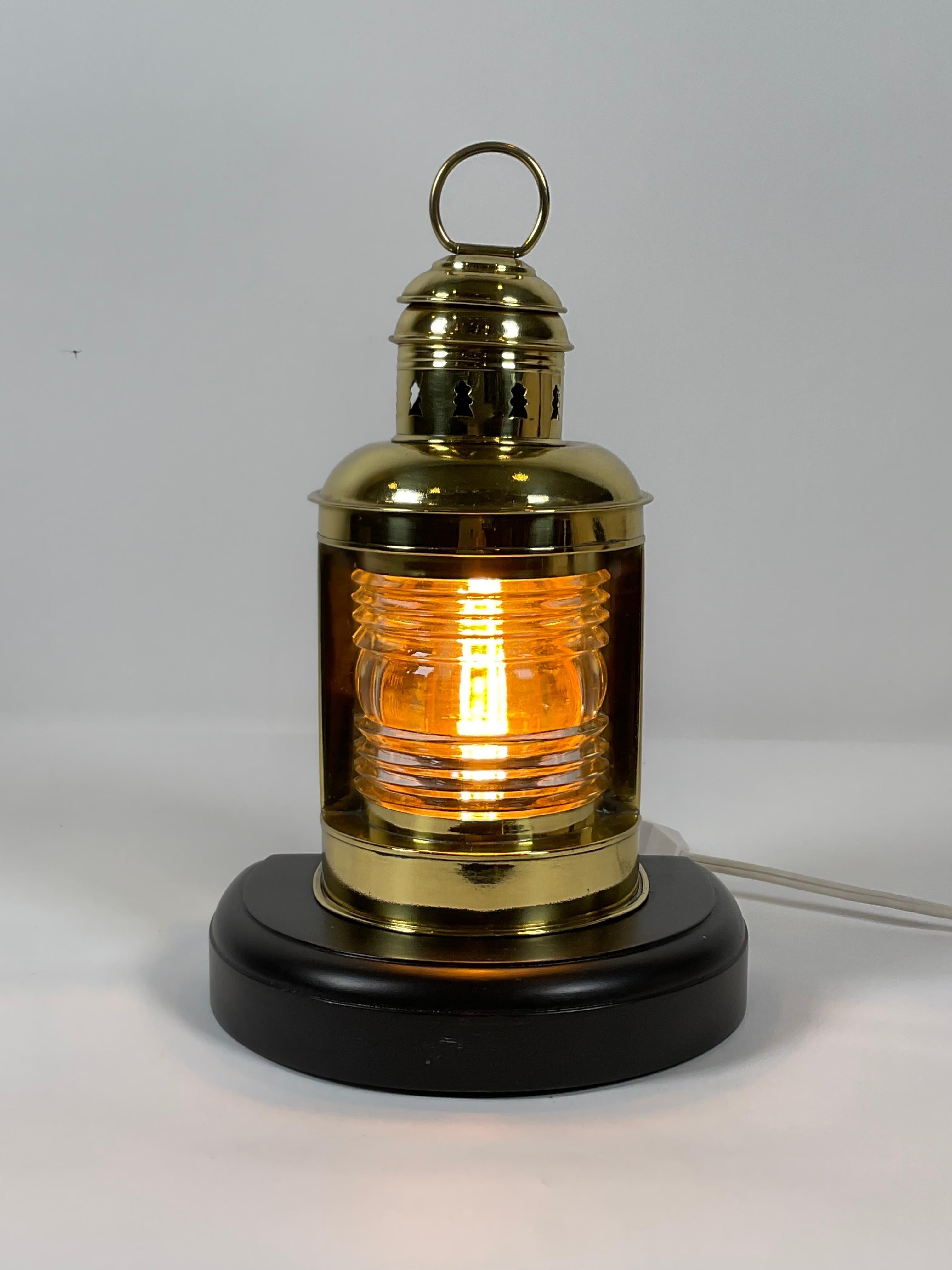 Brass Boat Lantern by Perko In Good Condition In Norwell, MA
