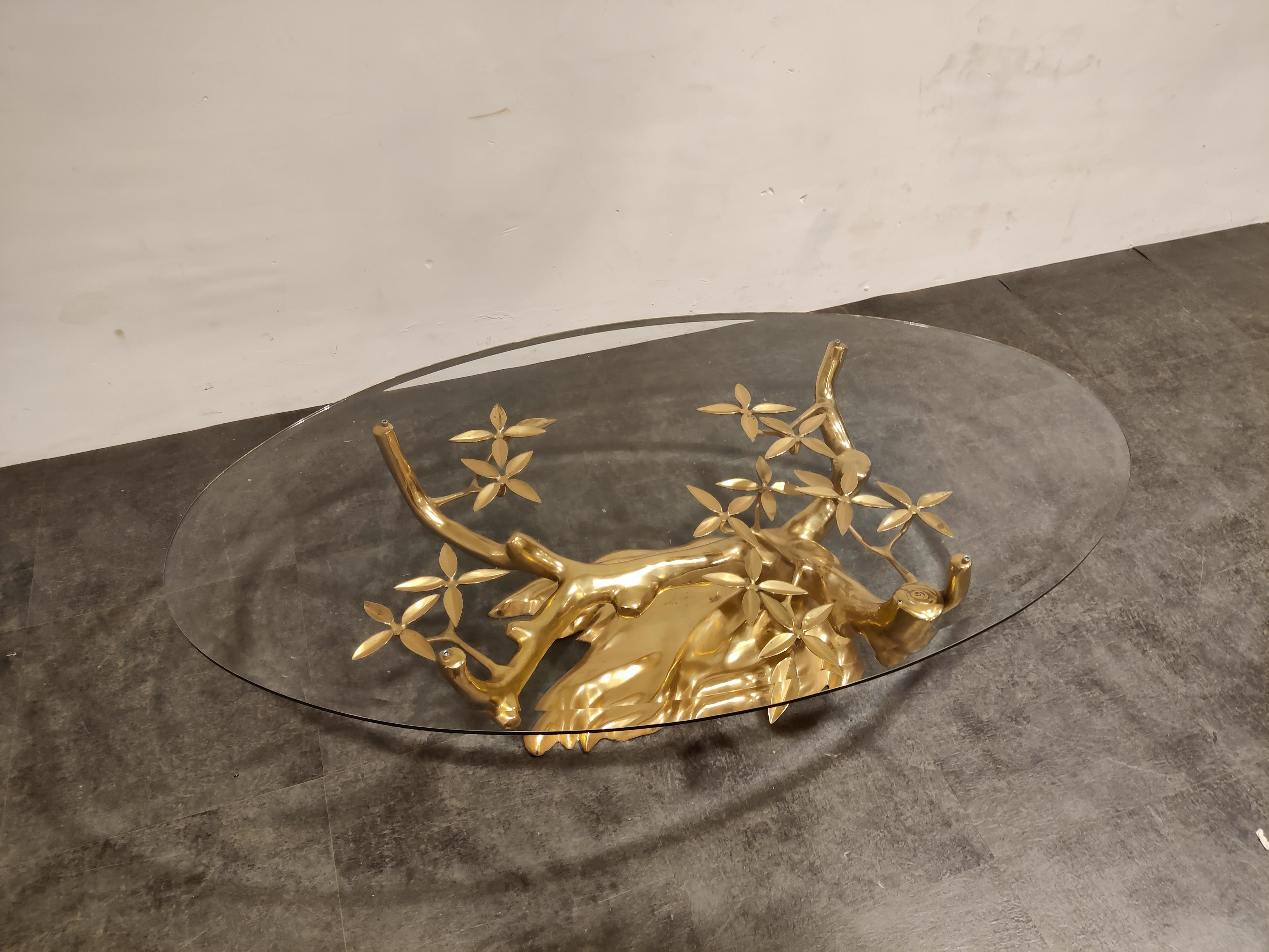 Brass Bonsai Coffee Table by Willy Daro, 1970s 4