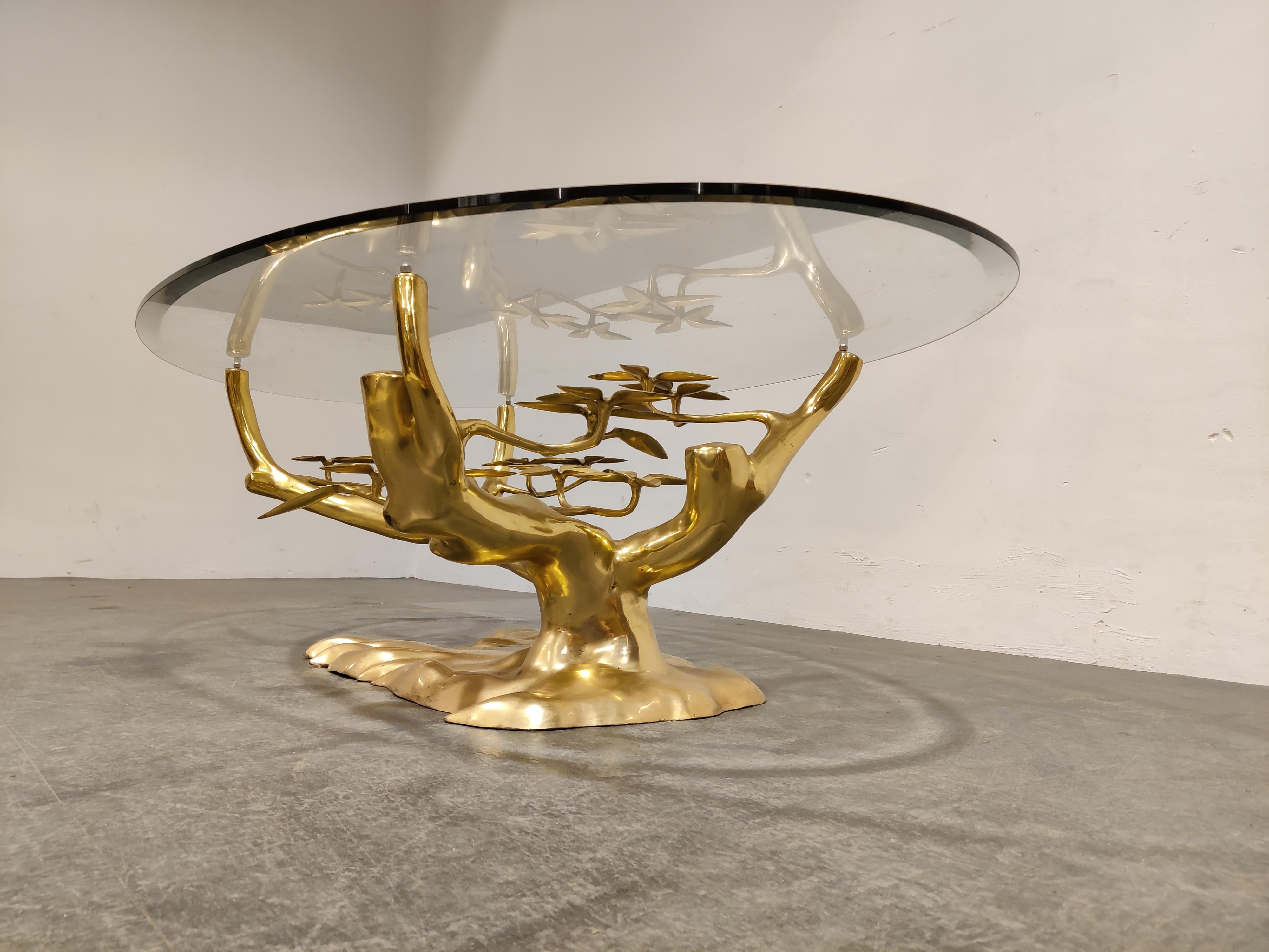 Late 20th Century Brass Bonsai Coffee Table by Willy Daro, 1970s