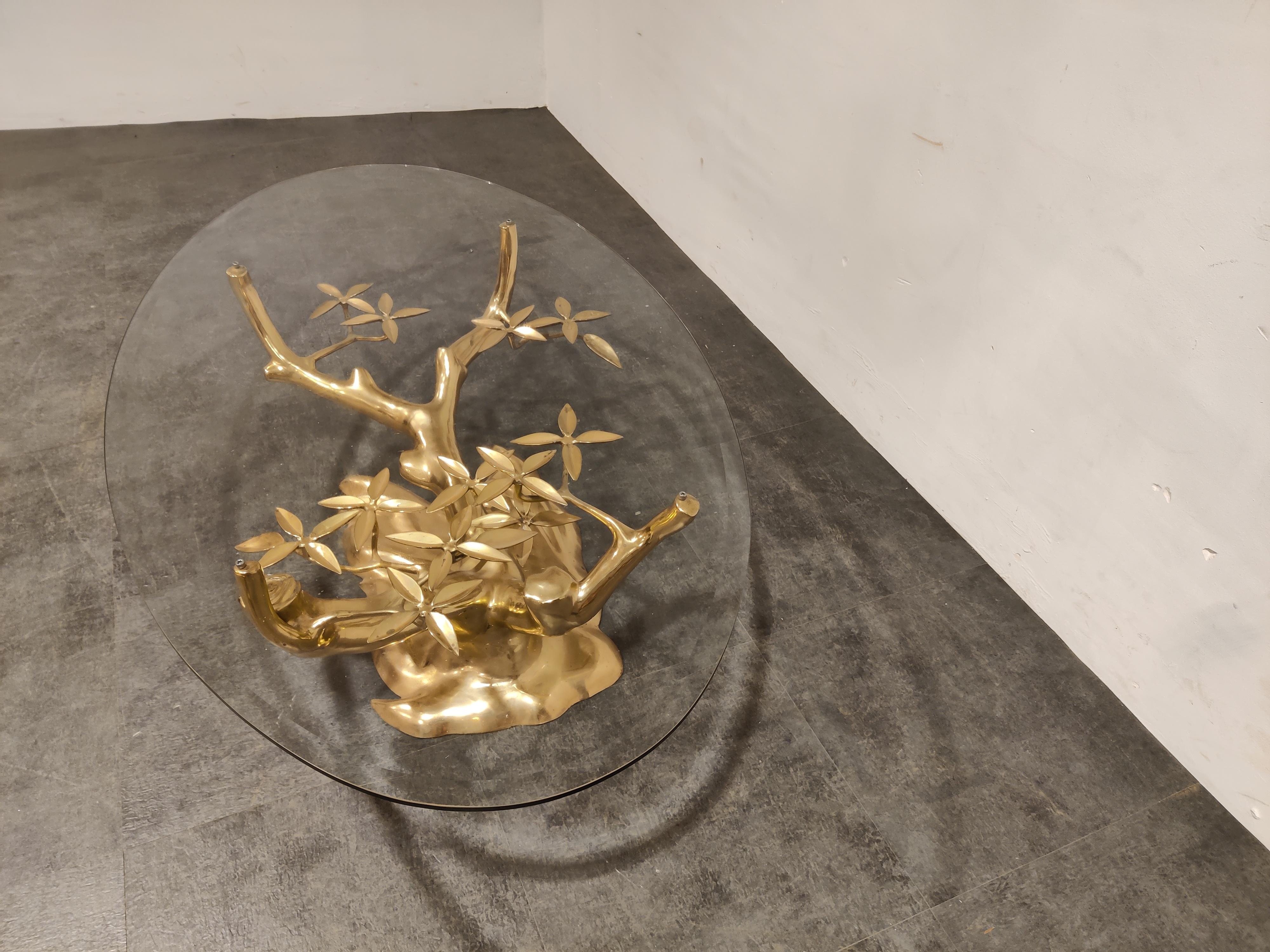 Brass Bonsai Coffee Table by Willy Daro, 1970s 1