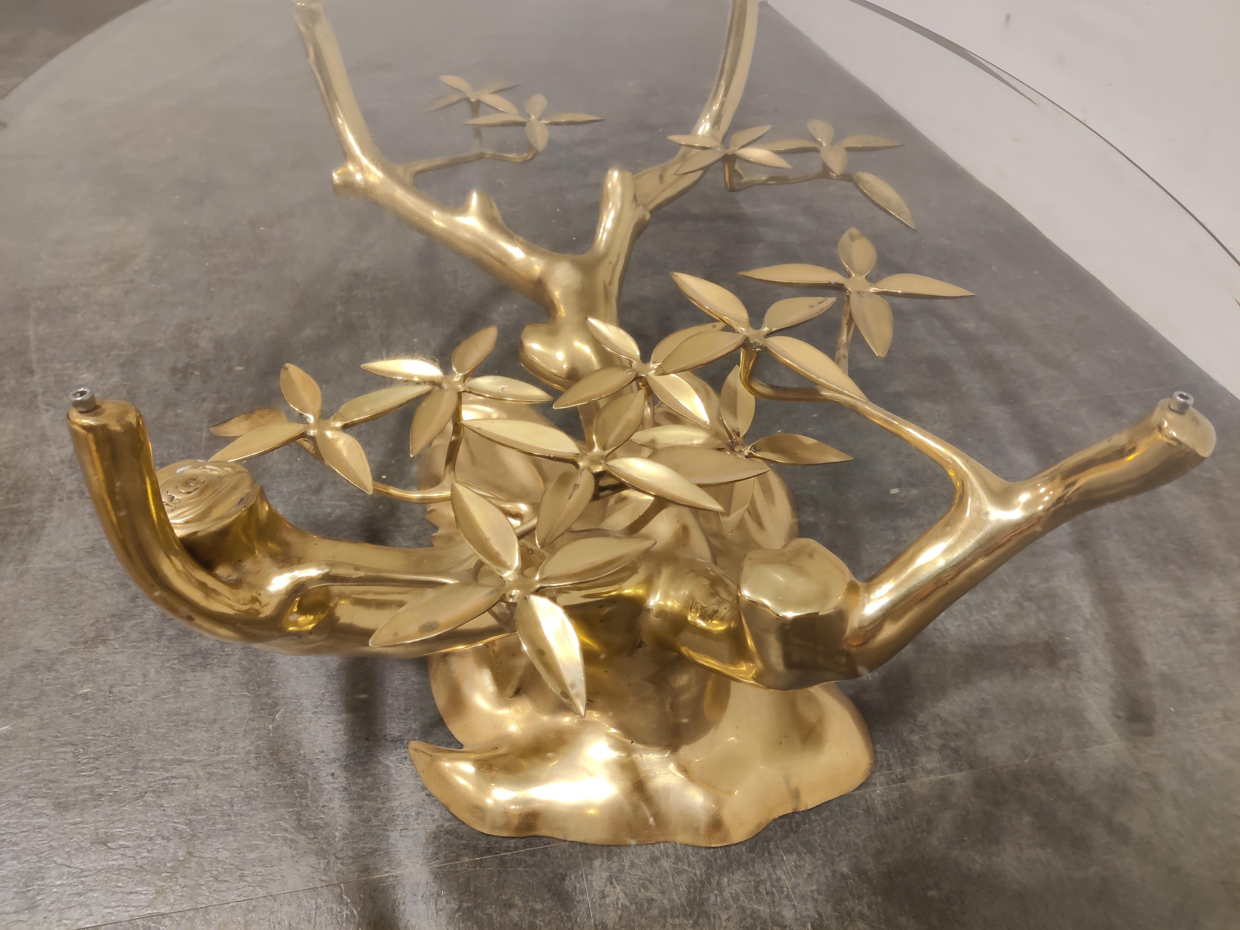 Brass Bonsai Coffee Table by Willy Daro, 1970s 2