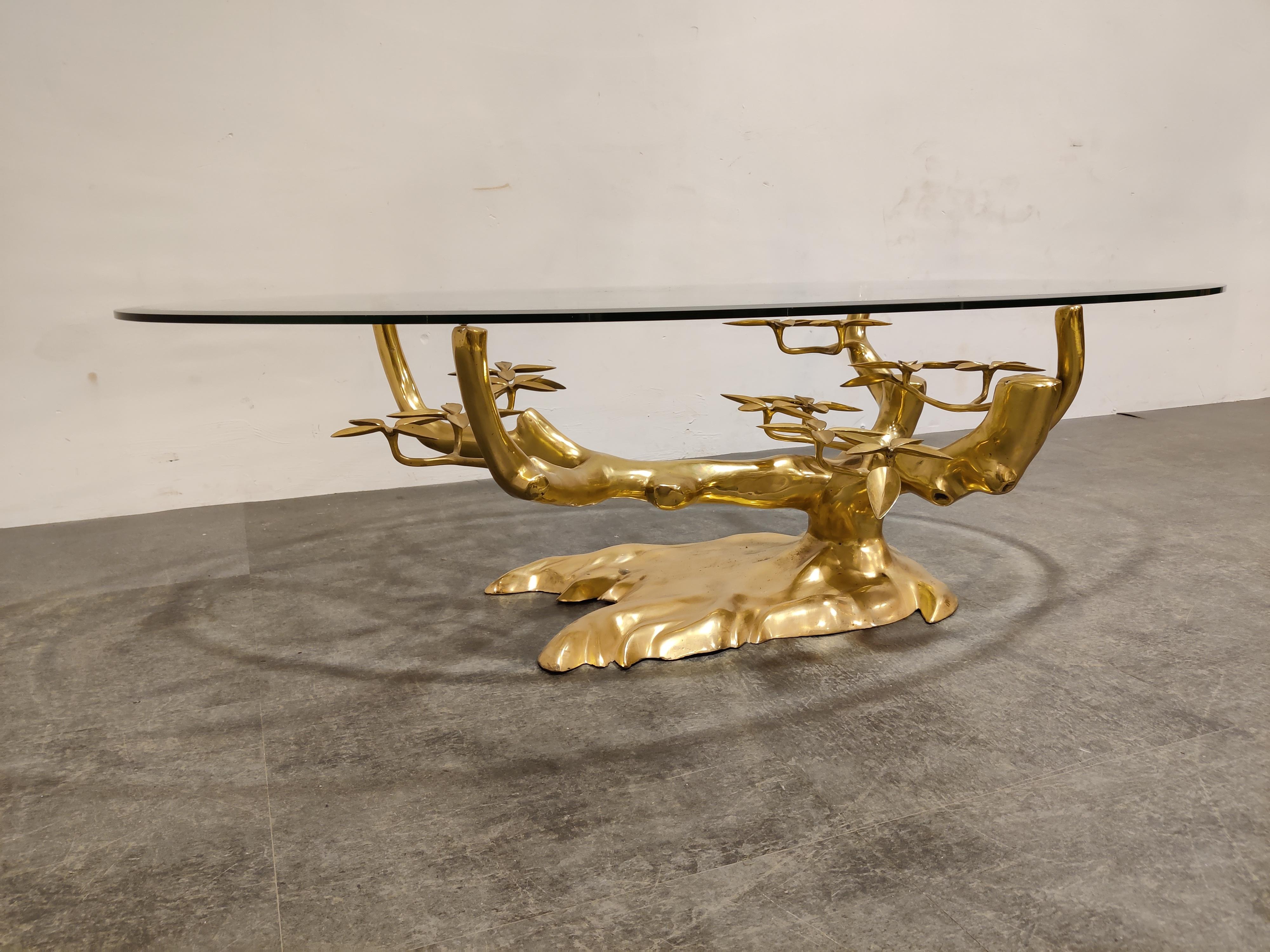 Brass Bonsai Coffee Table by Willy Daro, 1970s 3