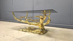 Bonsai-Couchtisch aus Messing von Willy Daro, 1970er Jahre