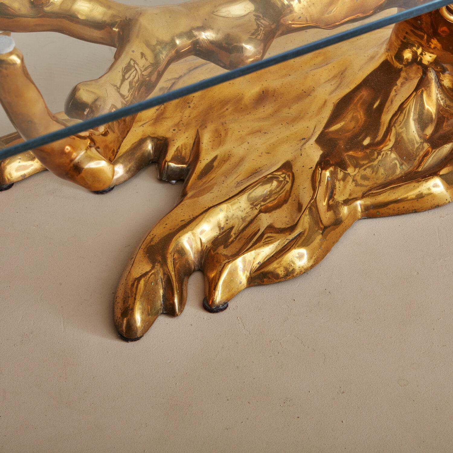 Brass Bonsai Coffee Table by Willy Daro, Belgium 1970's 2