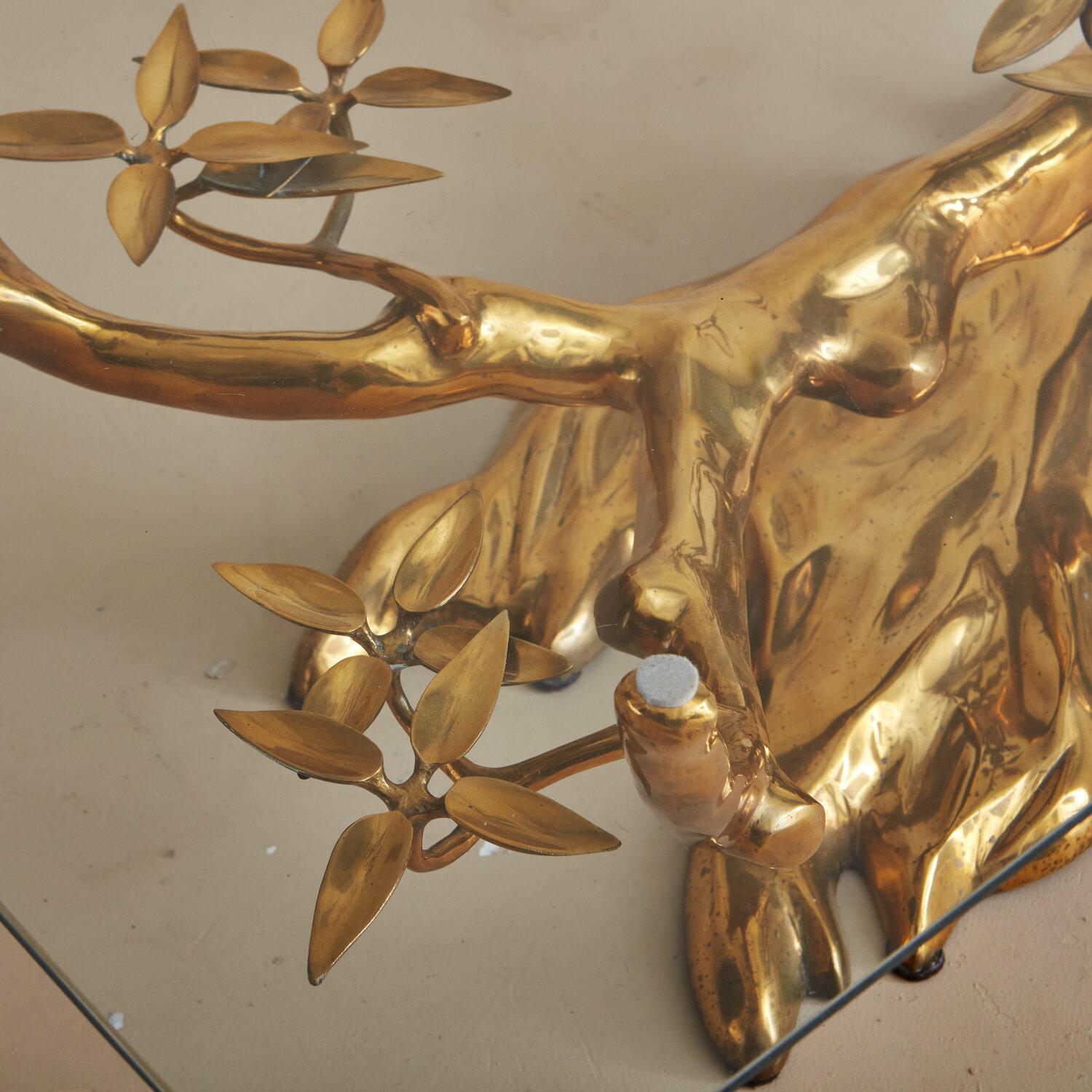Brass Bonsai Coffee Table by Willy Daro, Belgium 1970's 3