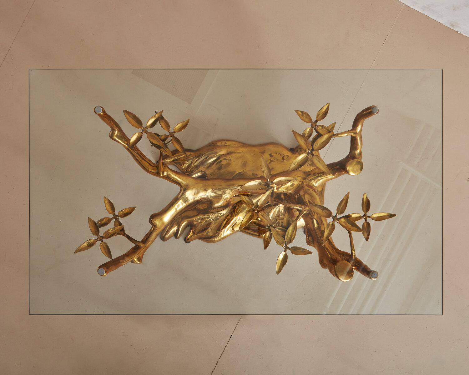 Brass Bonsai Coffee Table by Willy Daro, Belgium 1970's 4