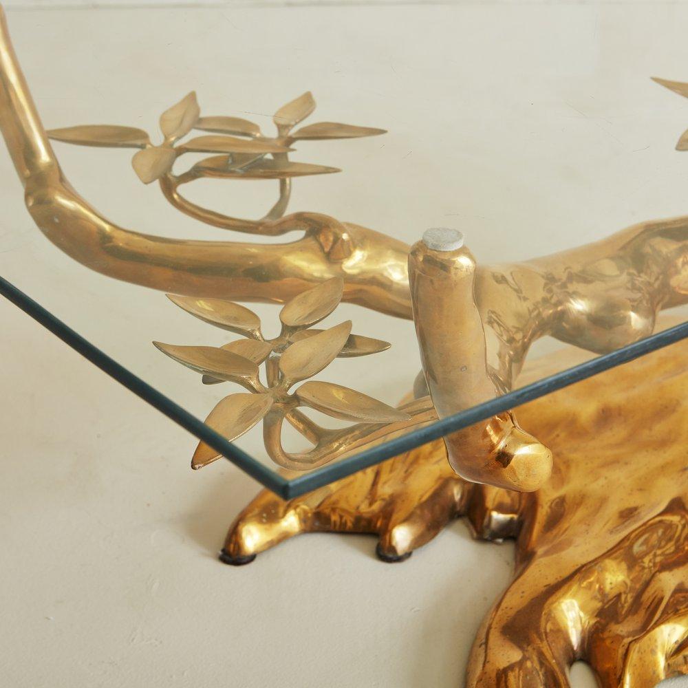 Belgian Brass Bonsai Coffee Table by Willy Daro, Belgium, 1970s