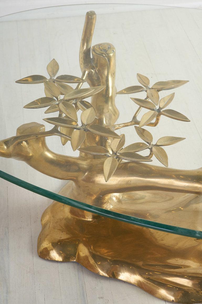 Belgian Brass Bonsai Coffee Table by Willy Daro, Belgium 1970's