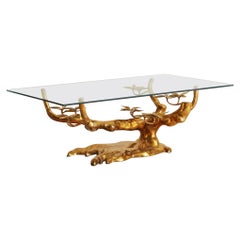 Brass Bonsai Coffee Table by Willy Daro, Belgium, 1970s