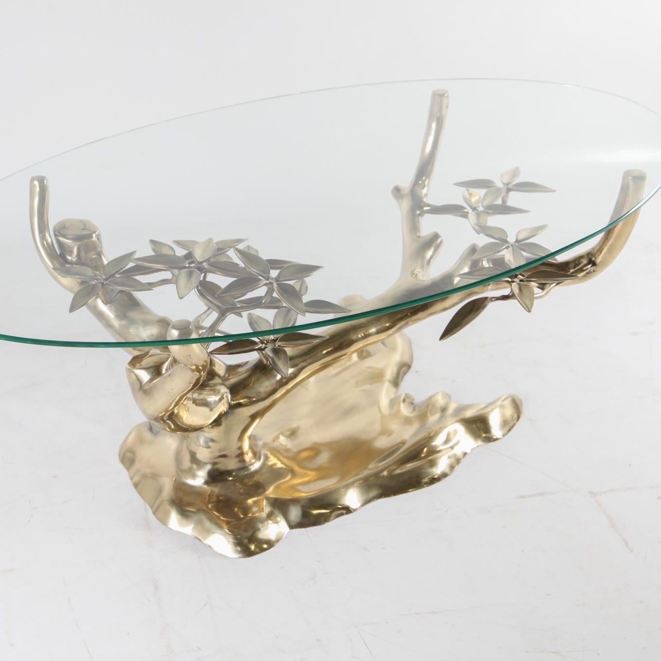 Late 20th Century Brass « bonsaï » coffee table For Sale