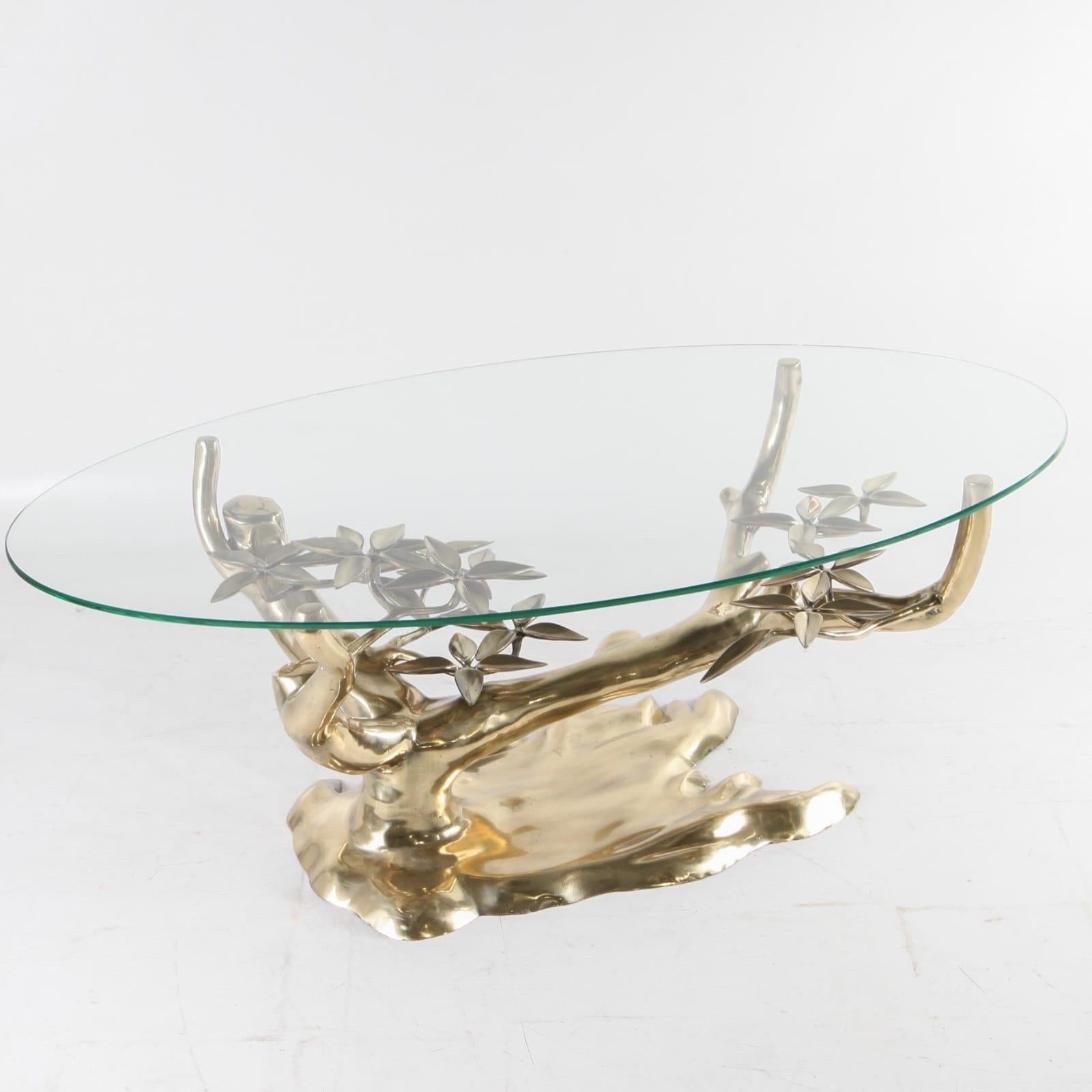 Brass « bonsaï » coffee table For Sale 2