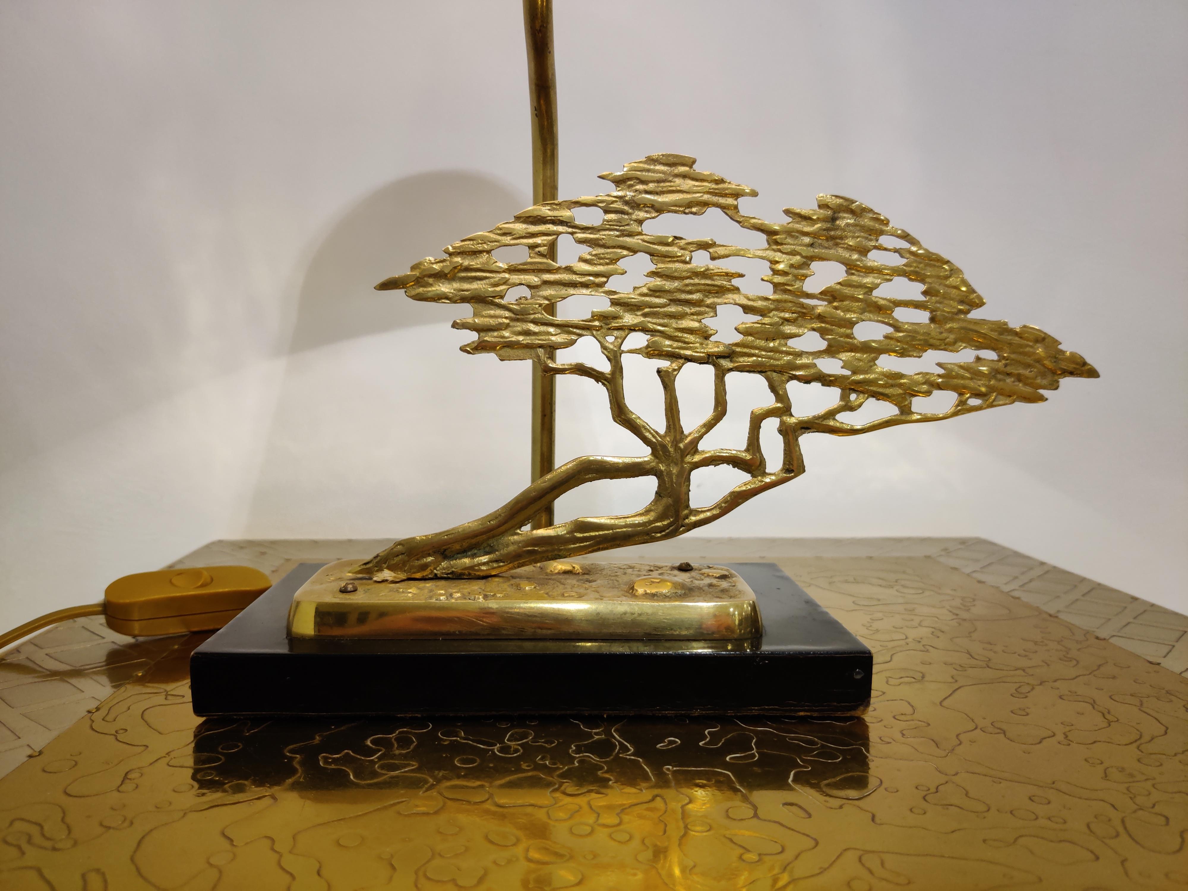 Hollywood Regency Brass Bonsai Table Lamp, 1970s