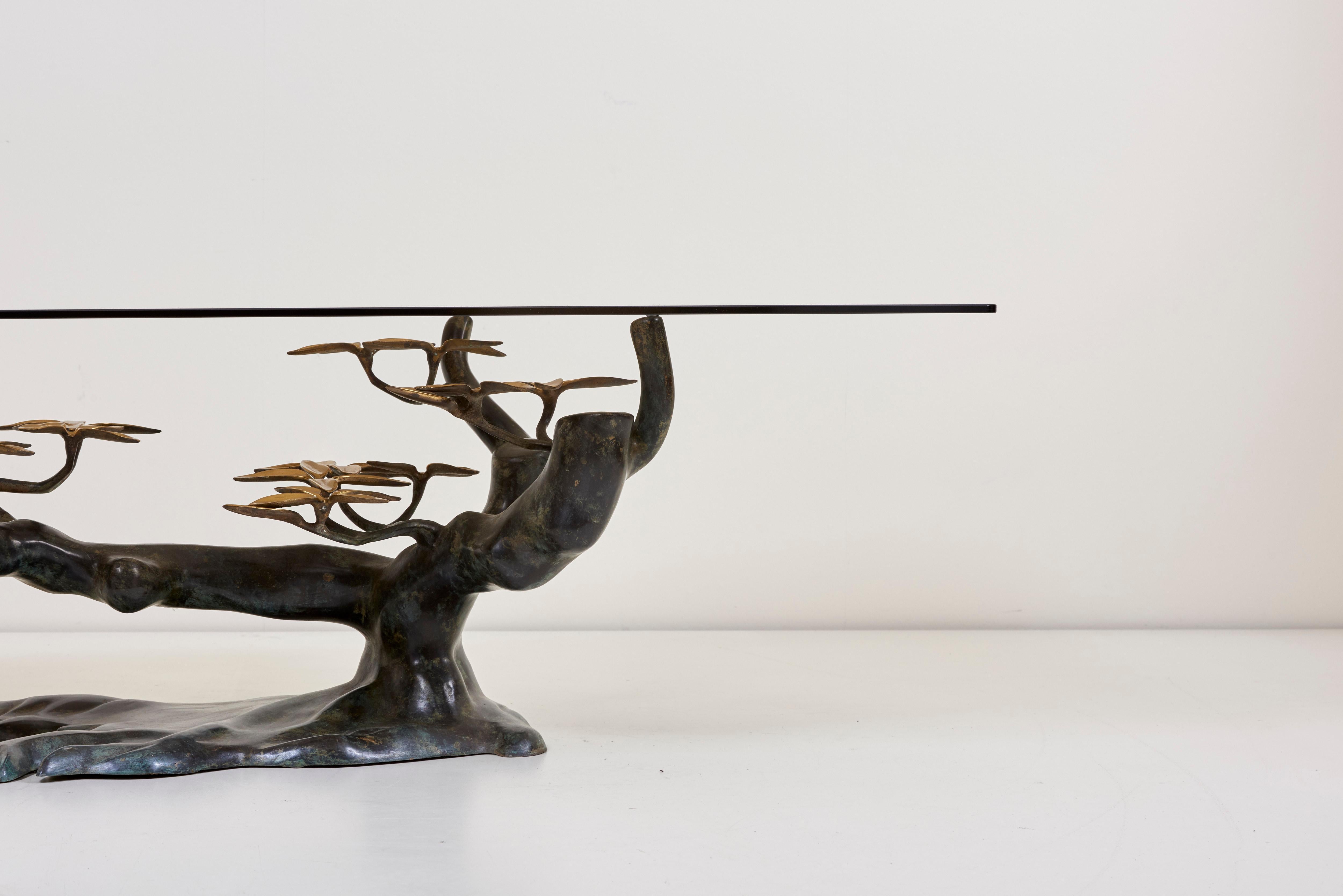 Hollywood Regency Brass Bonsai Tree Coffee or Side Table in the Manner of Willy Daro
