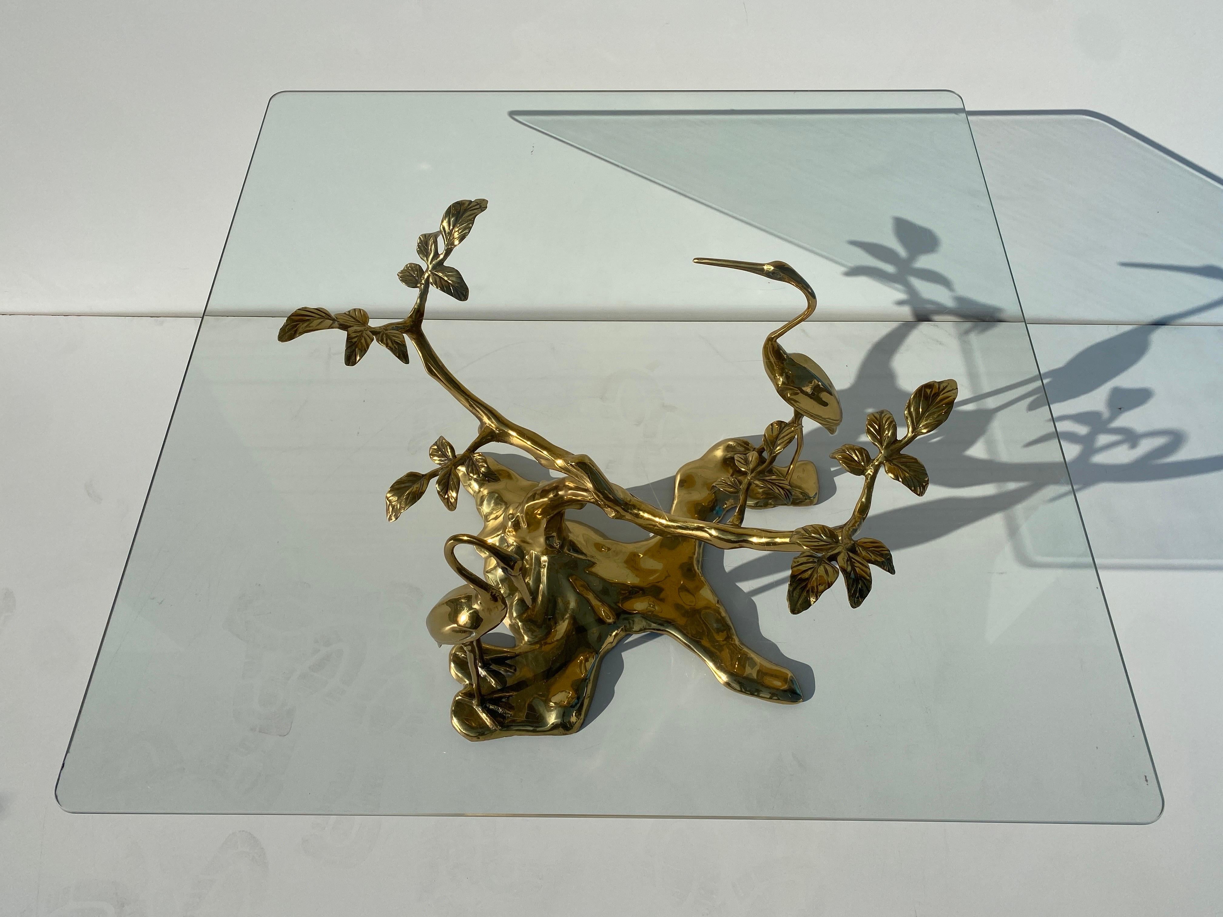 Patinated Brass Bonsai Tree Coffee Table For Sale