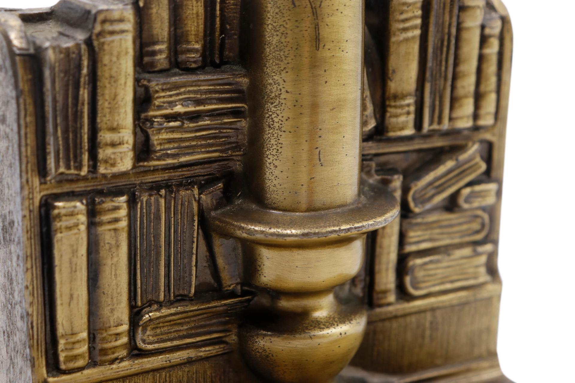 Brass Bookcase Bookends, a Pair In Good Condition For Sale In Bradenton, FL