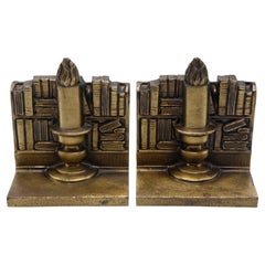 Brass Bookcase Bookends, a Pair