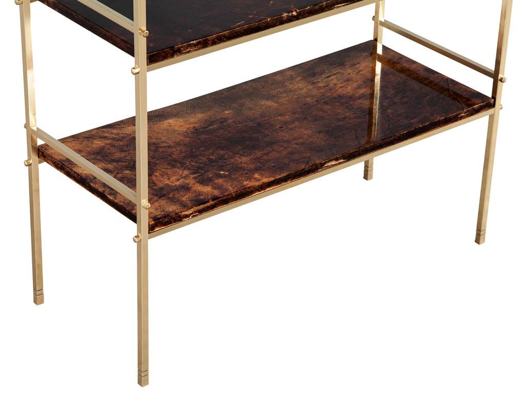 Brass Bookcase Console by Aldo Tura In Good Condition For Sale In North York, ON