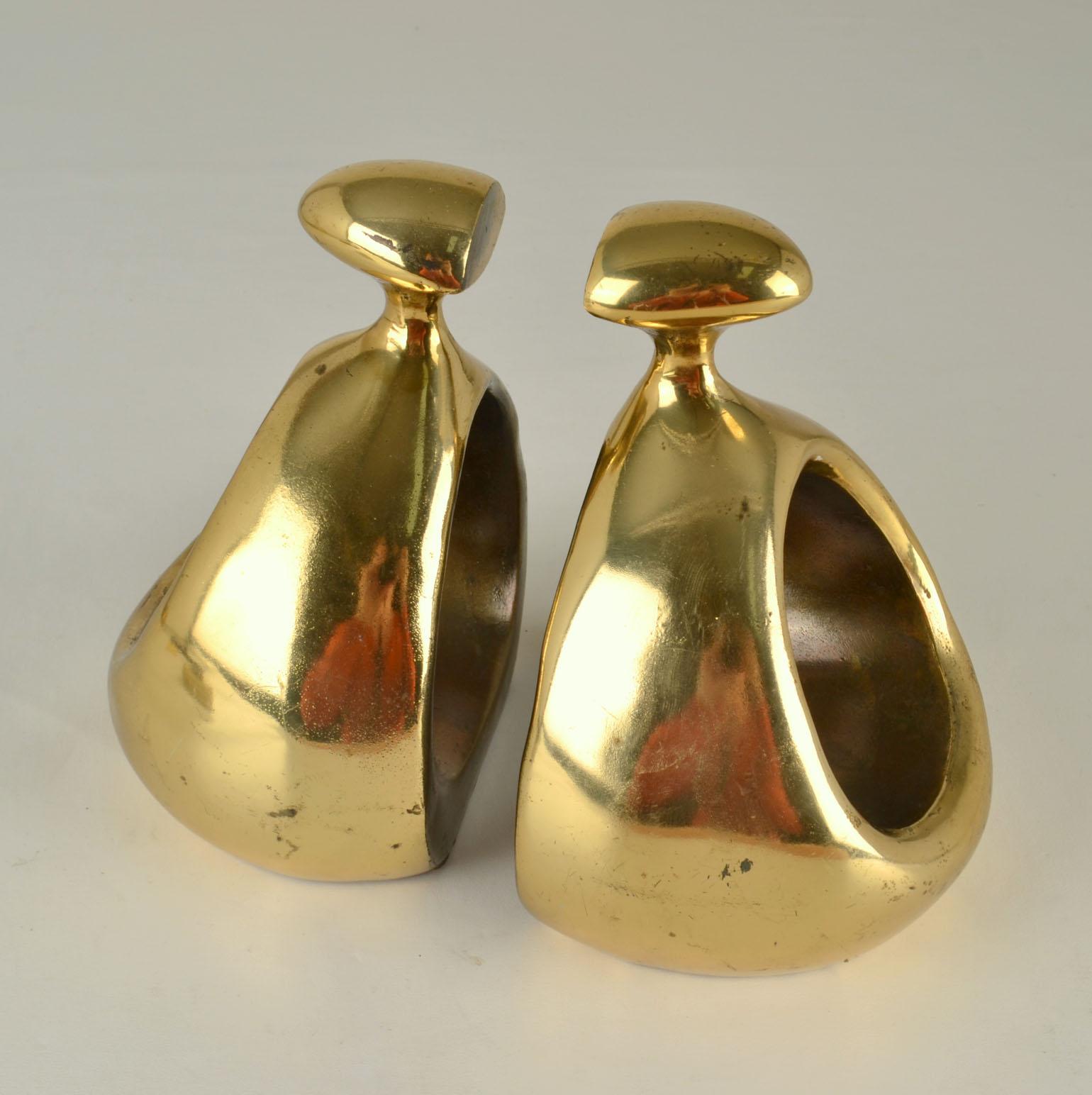 Brass Bookends Ben Seibel for Jenfred Ware Orb, 1950s In Good Condition For Sale In London, GB