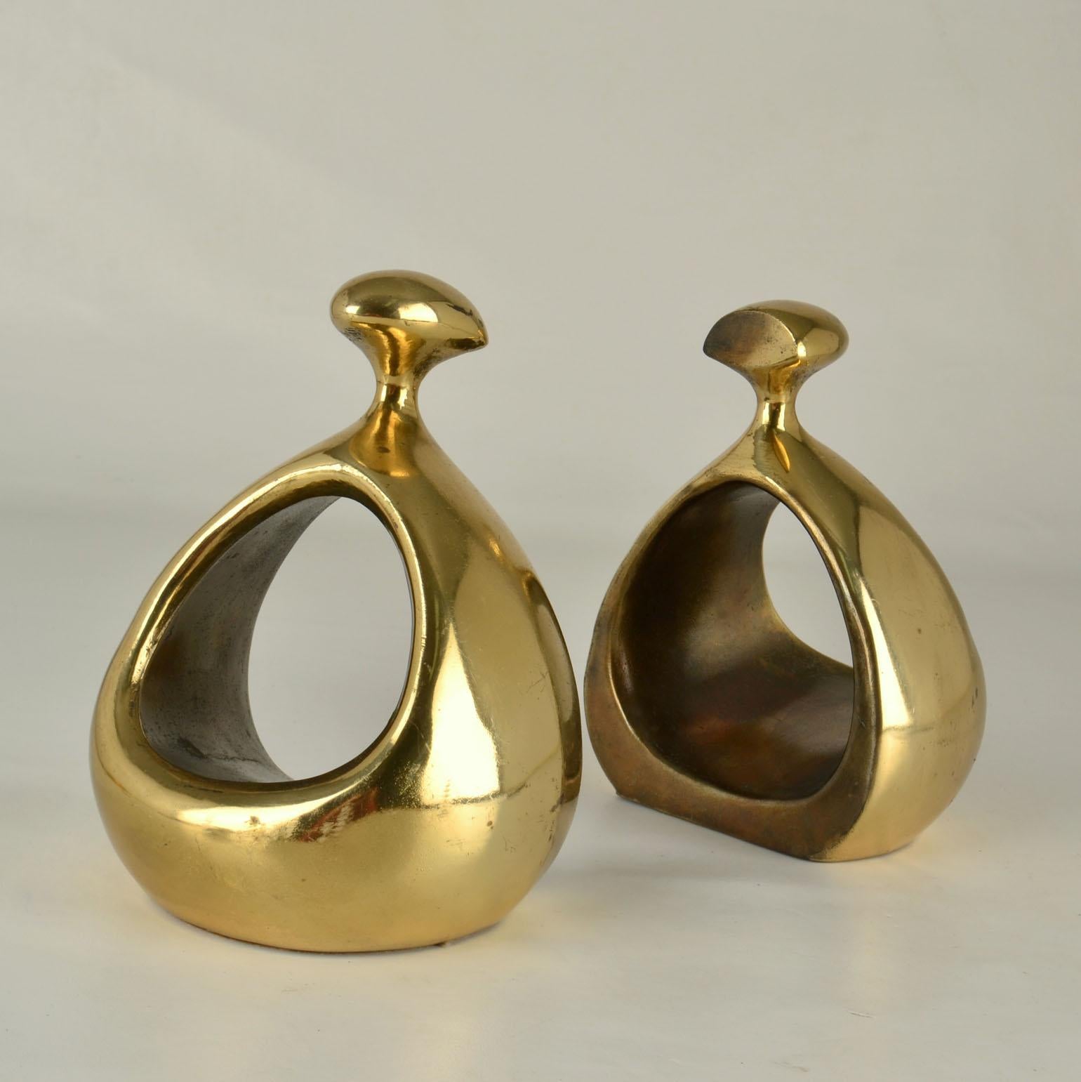Mid-20th Century Brass Bookends Ben Seibel for Jenfred Ware Orb, 1950s For Sale