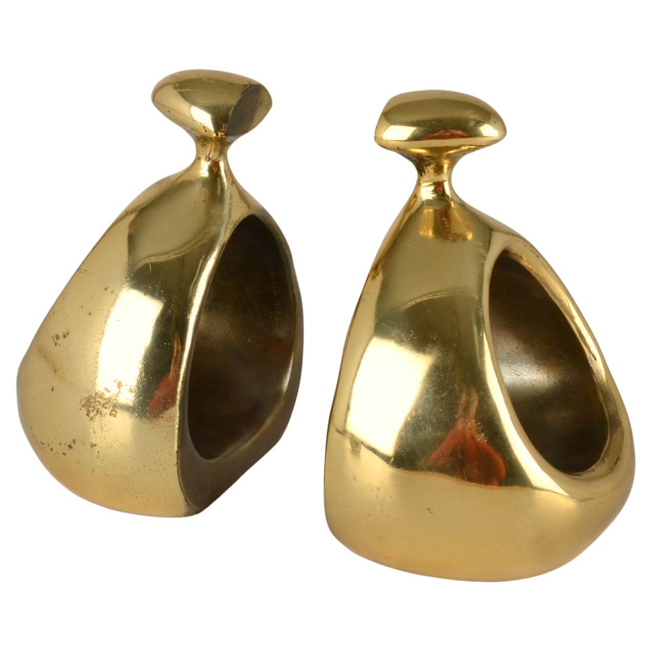 Brass Bookends Ben Seibel for Jenfred Ware Orb, 1950s For Sale