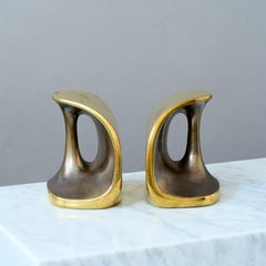 Brass Bookends by Ben Seibel for Jenfred-Ware, USA, 1950s. Mid-Century Dumbbells
