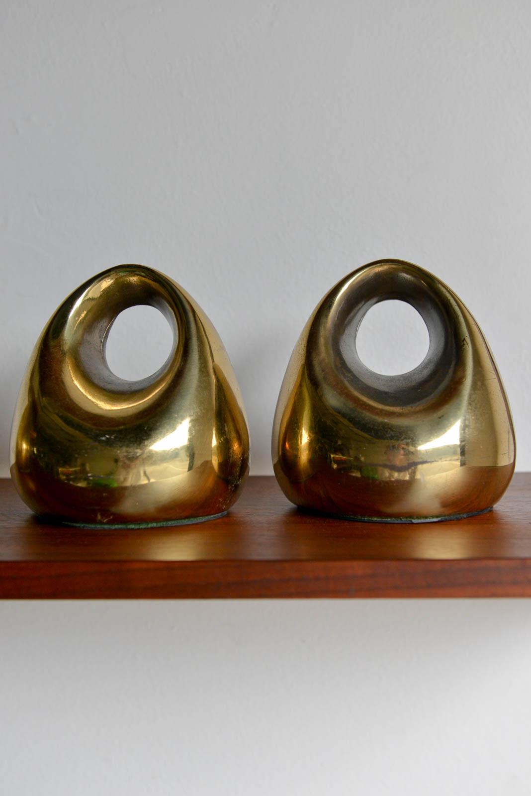 American Brass Bookends by Ben Seibel for Jenfred Ware, ca. 1960
