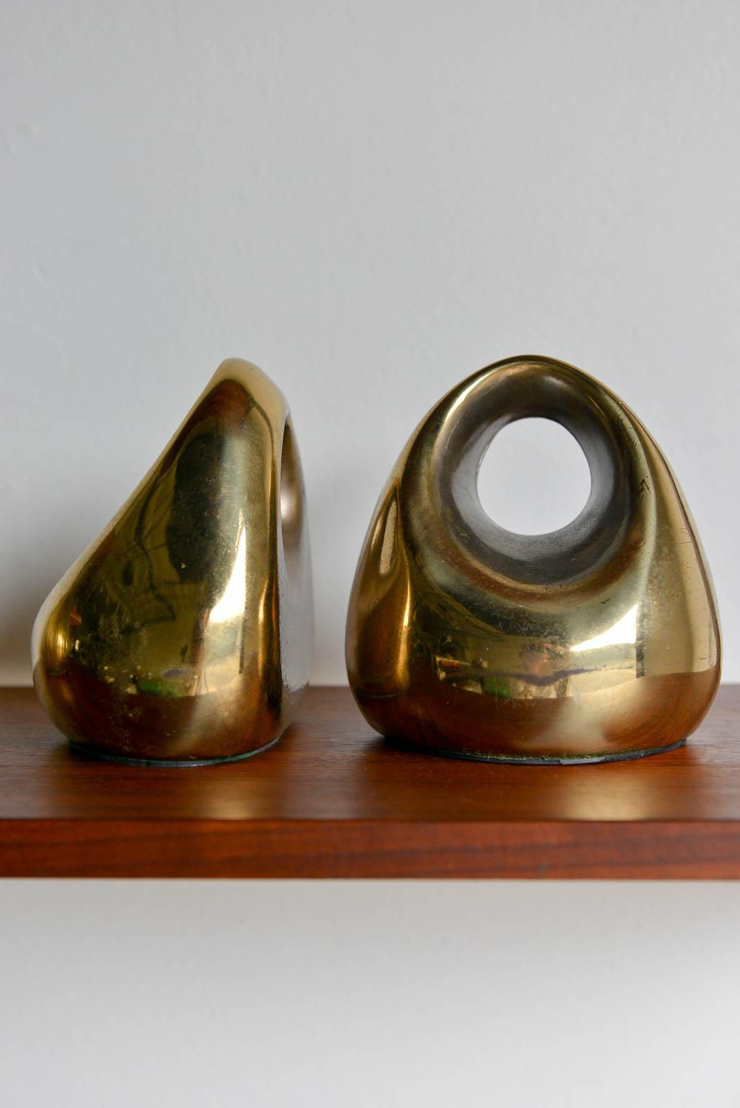 Brass Bookends by Ben Seibel for Jenfred Ware, ca. 1960 In Good Condition In Costa Mesa, CA