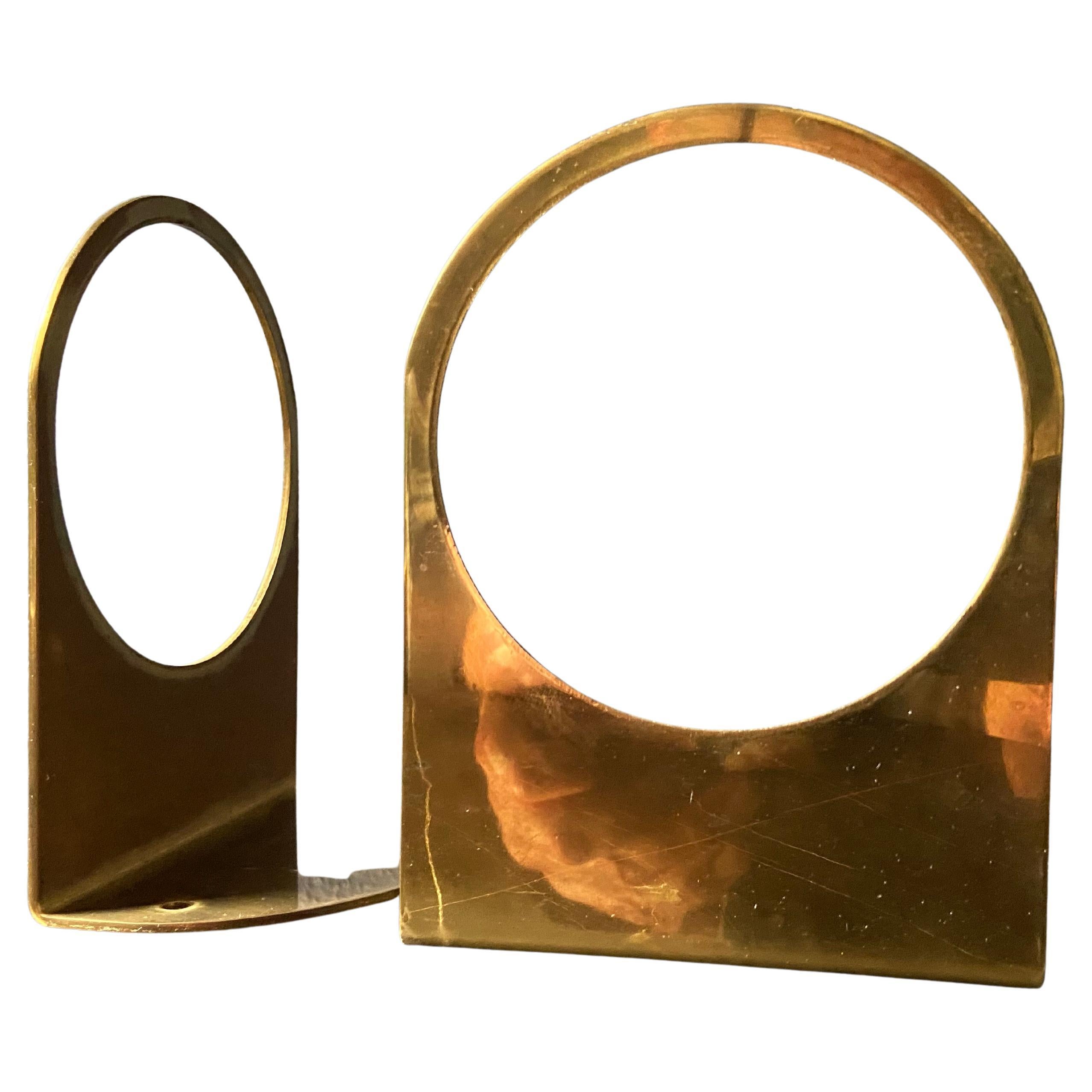 Brass Bookends marked Hans-Agne Jakobsson, Sweden, 1960s