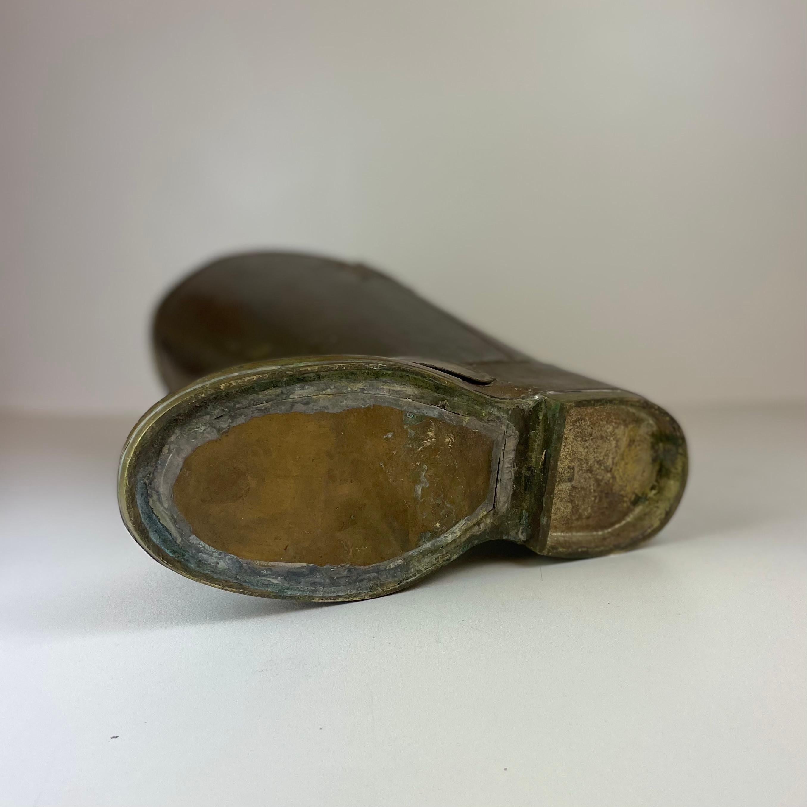 Brass Boot Umbrella Stand in the sale of Mecap Belgium from 1930s For Sale 5