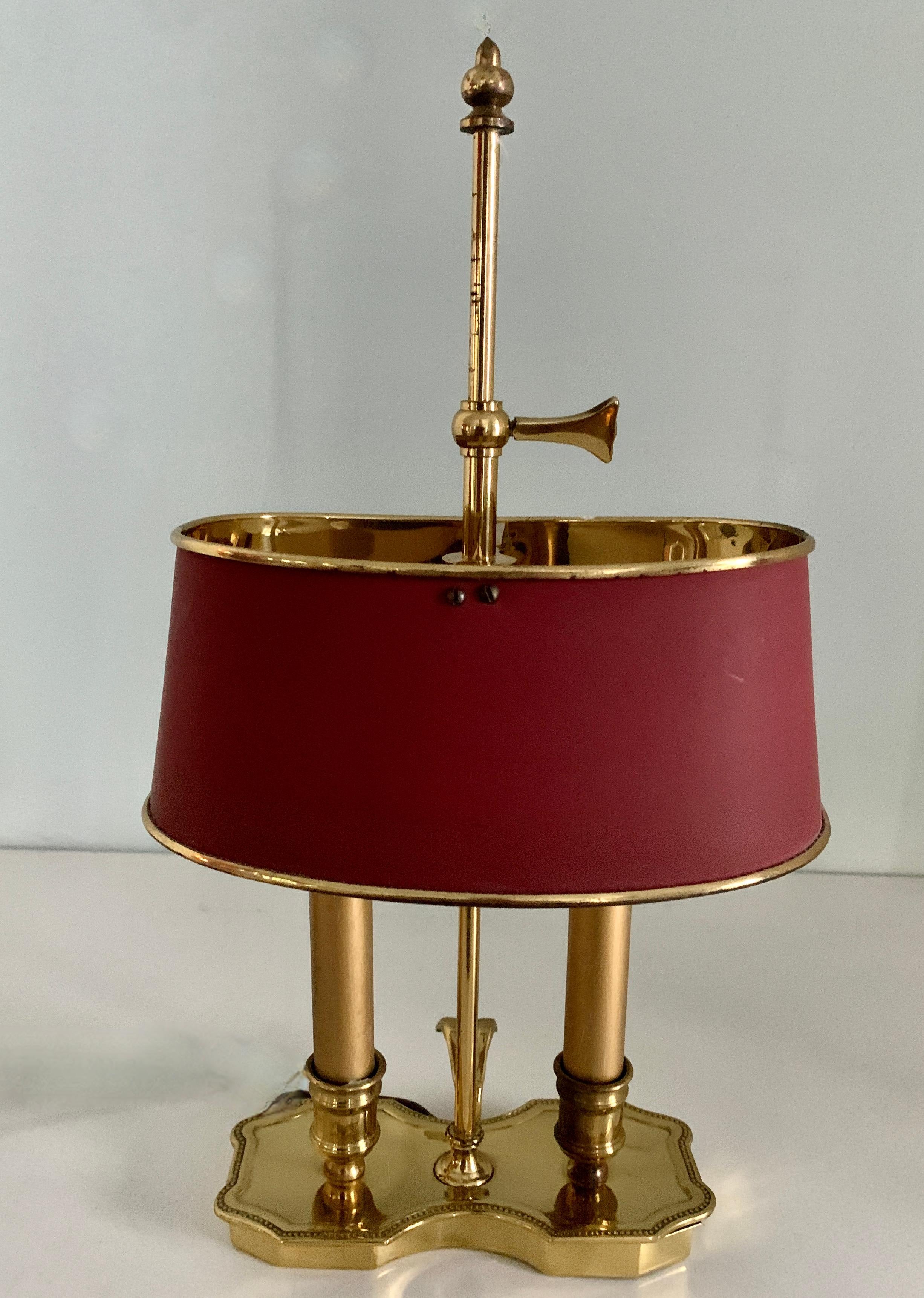 20th Century Brass Bouillotte Table Desk Lamp