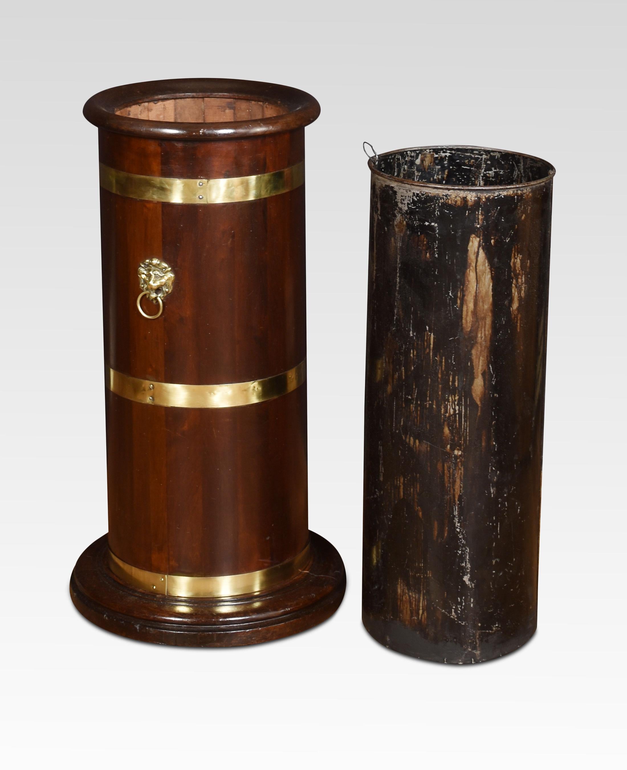 Brass Bound Barrel Stick Stand In Good Condition In Cheshire, GB