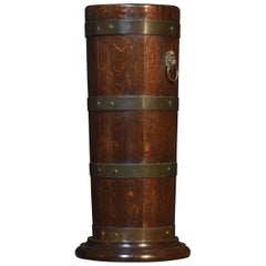 Brass bound barrel stick stand
