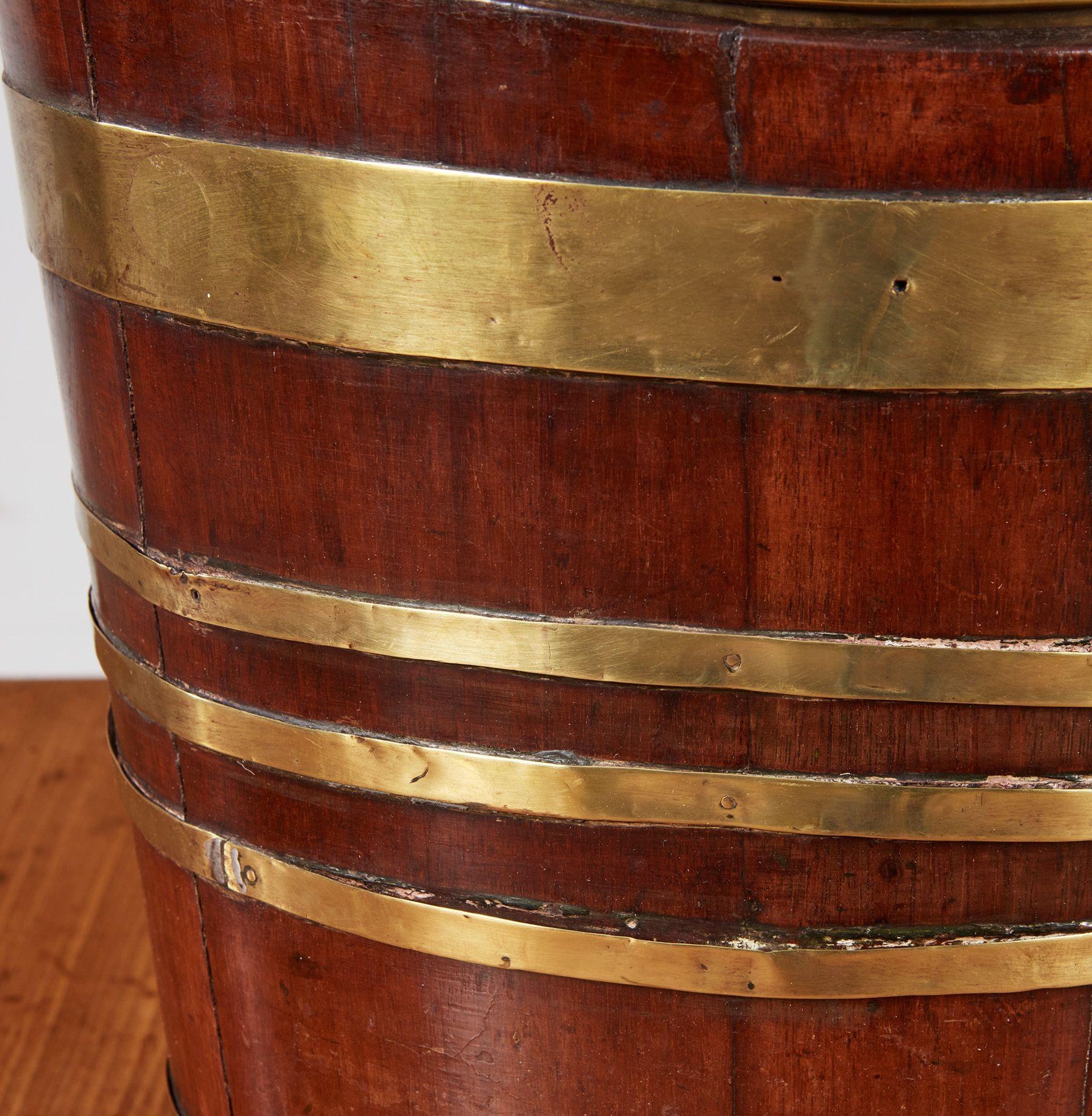 English Brass Bound Boat Shaped Bucket For Sale