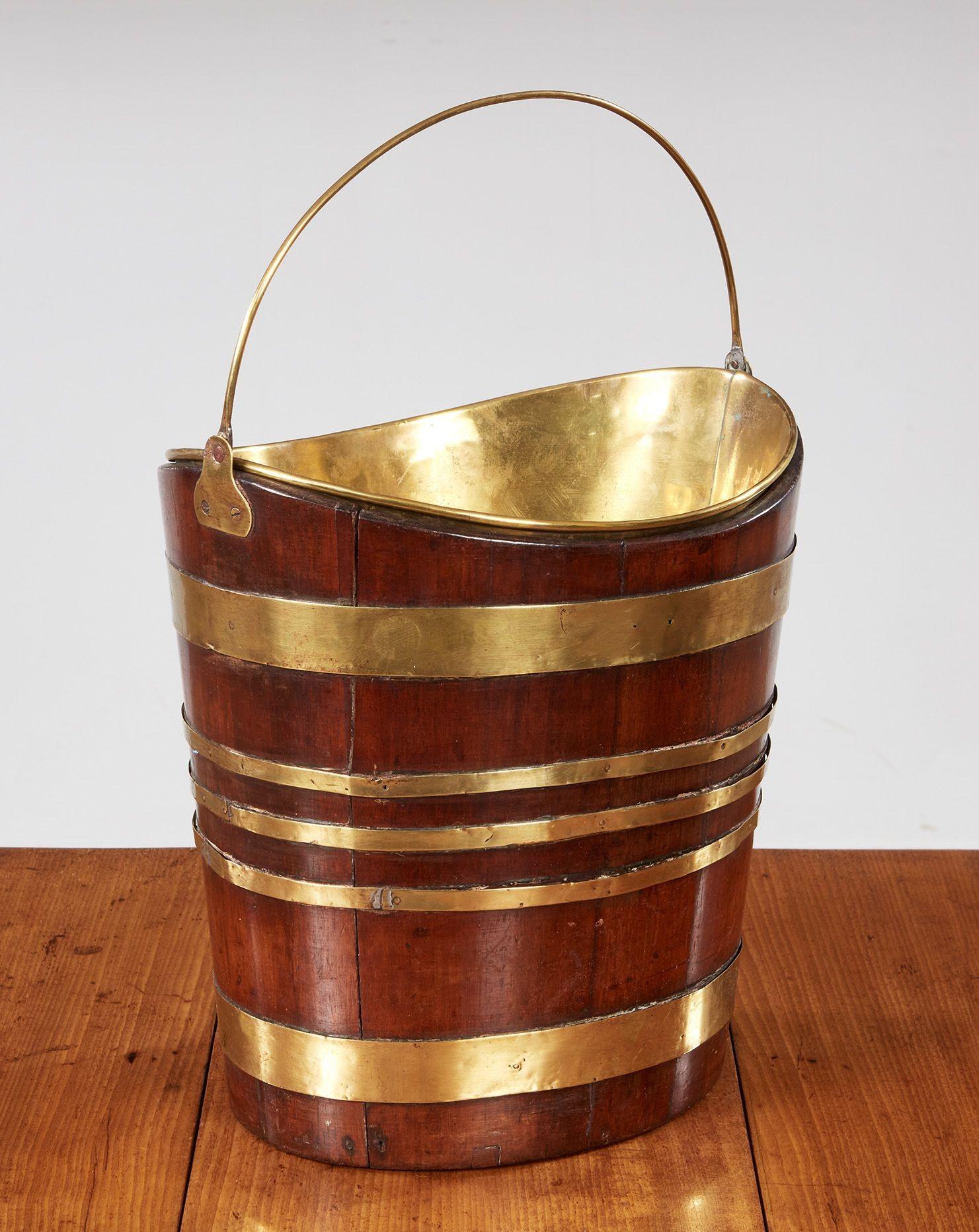 Brass Bound Boat Shaped Bucket For Sale 4