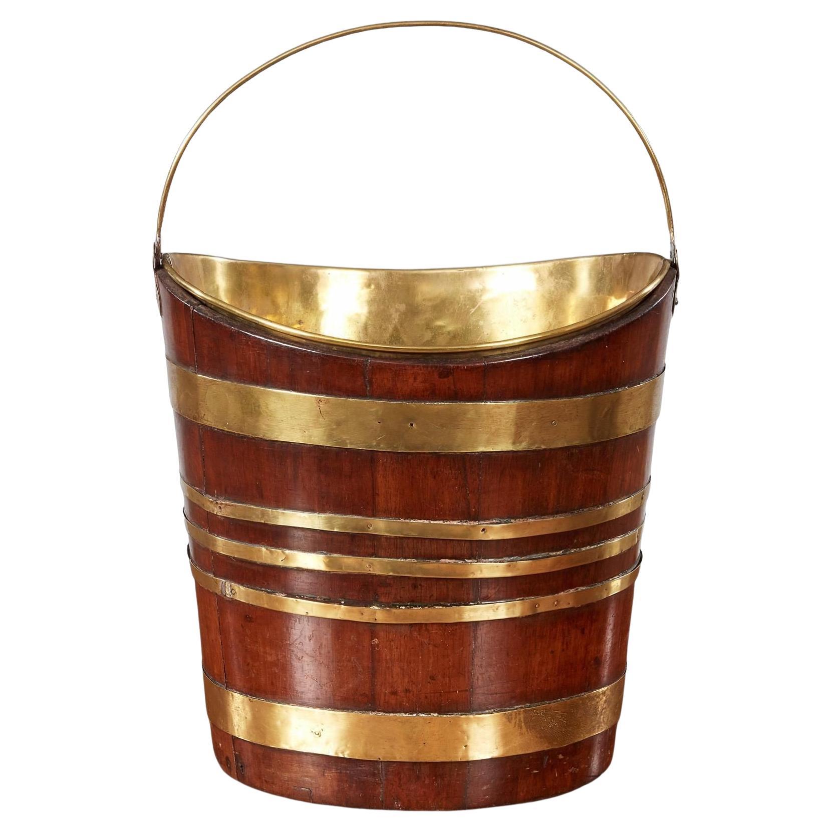 Brass Bound Boat Shaped Bucket For Sale