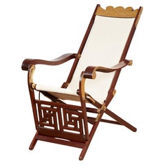Sedia Campaigner/Deck rilegata in ottone